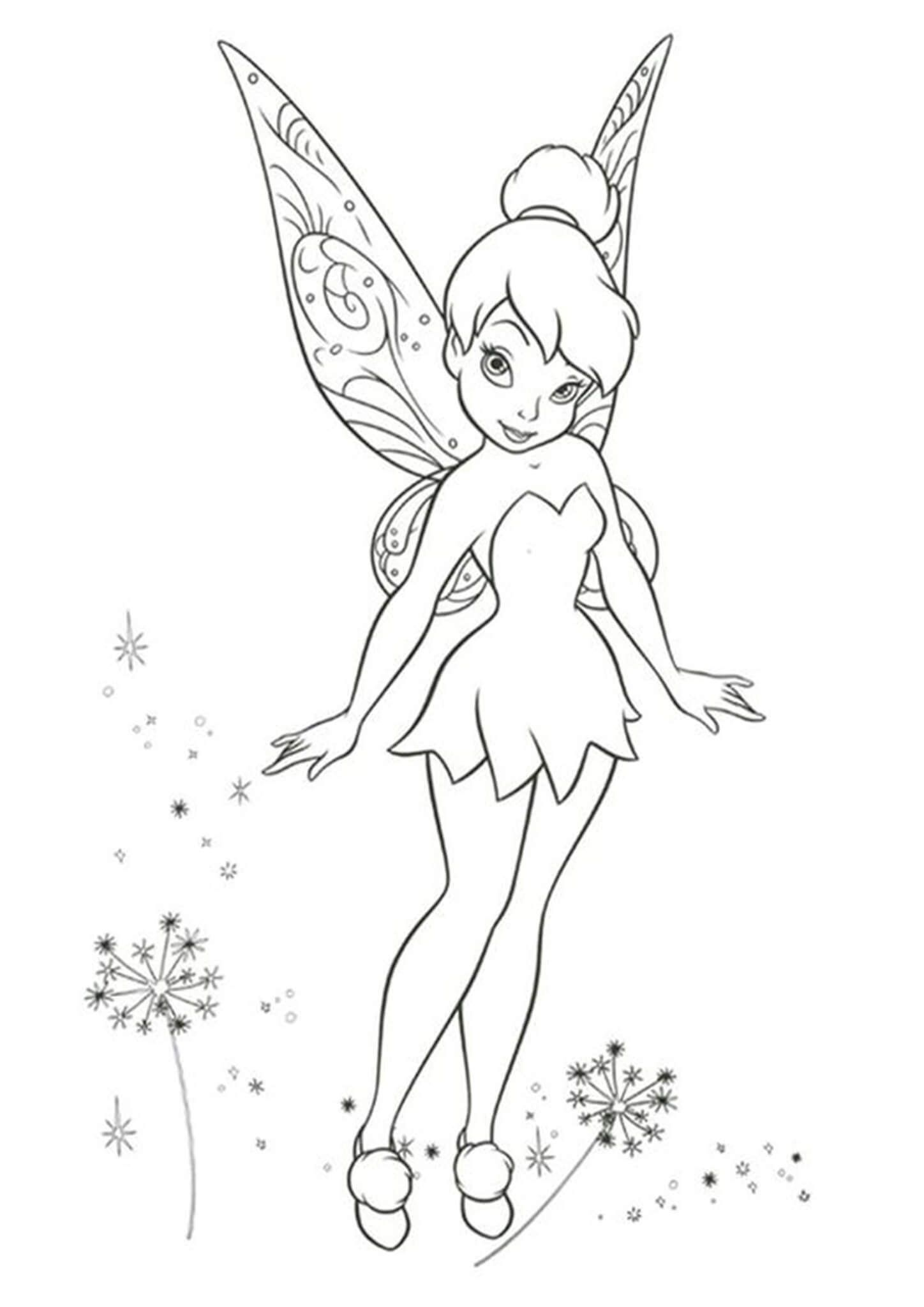 Free &amp;amp; Easy To Print Tinkerbell Coloring Pages | Disney Princess with Tinkerbell Coloring Pages Printable Free