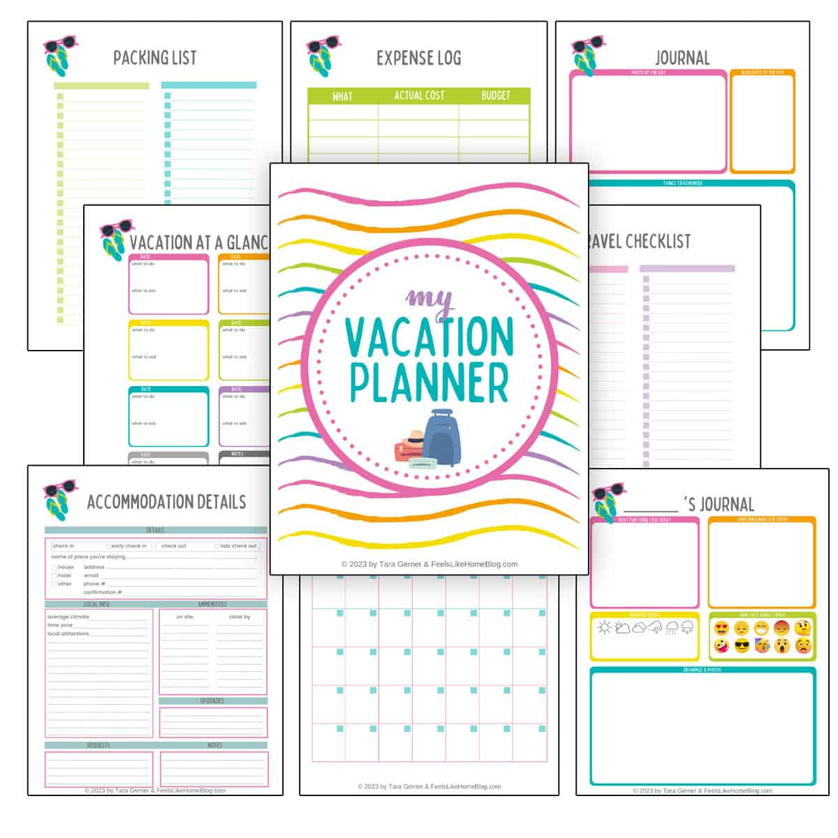 Free Family Vacation Planner Printable - Feels Like Home™ in Free Printable Trip Planner