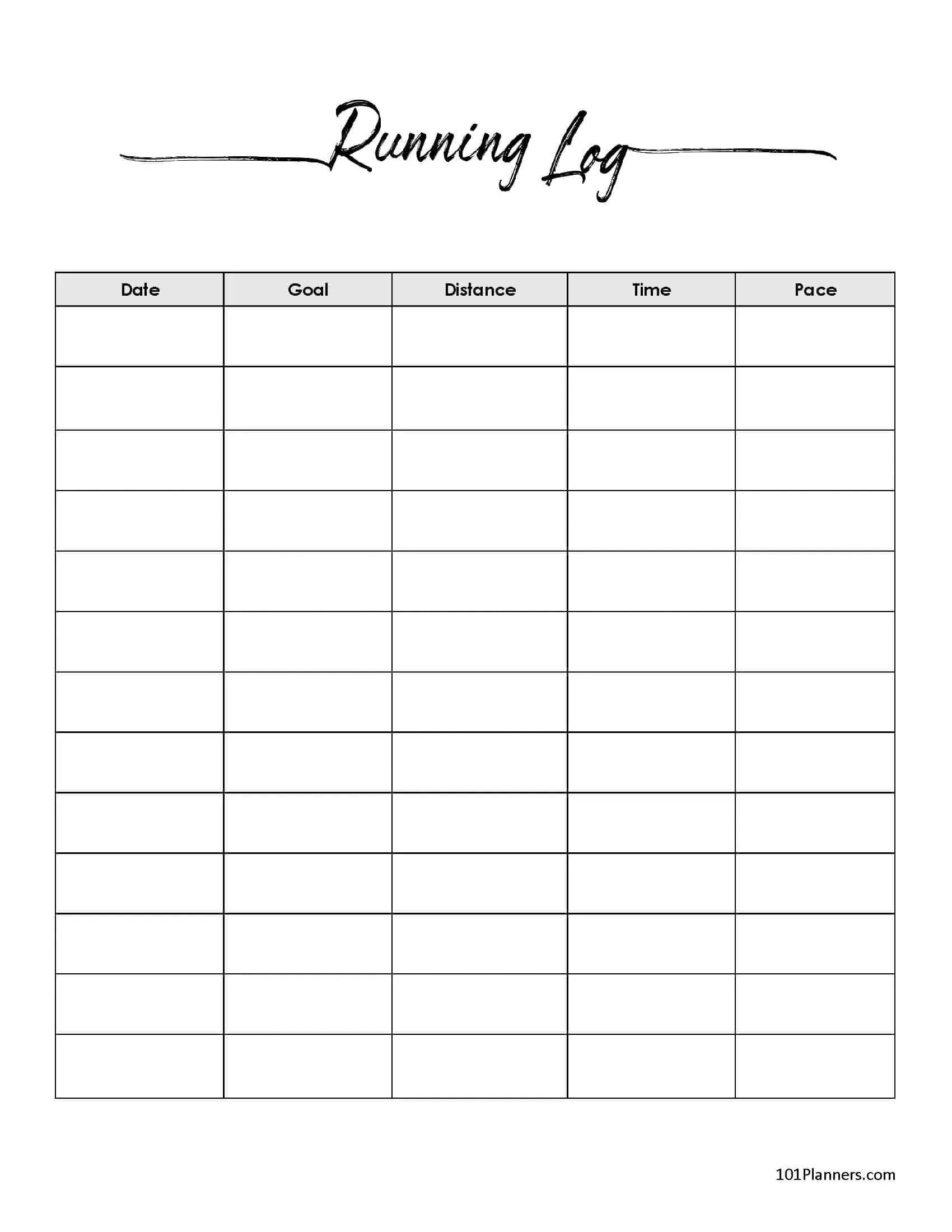 Free Fitness Planner Printable Book | Customize Online &amp;amp; Print with Free Printable Running Log