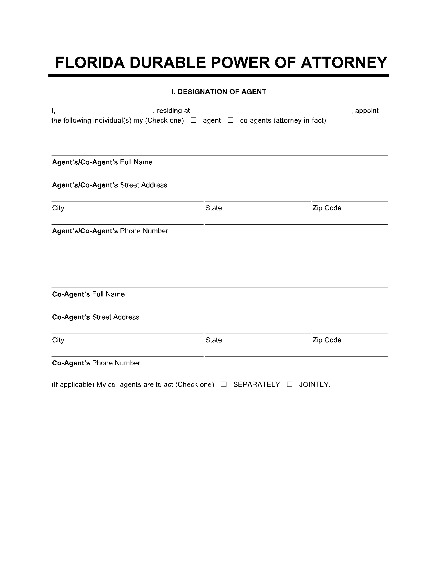 Free Florida Durable Power Of Attorney Form (Pdf) | Cocosign intended for Free Printable Power Of Attorney Form Florida