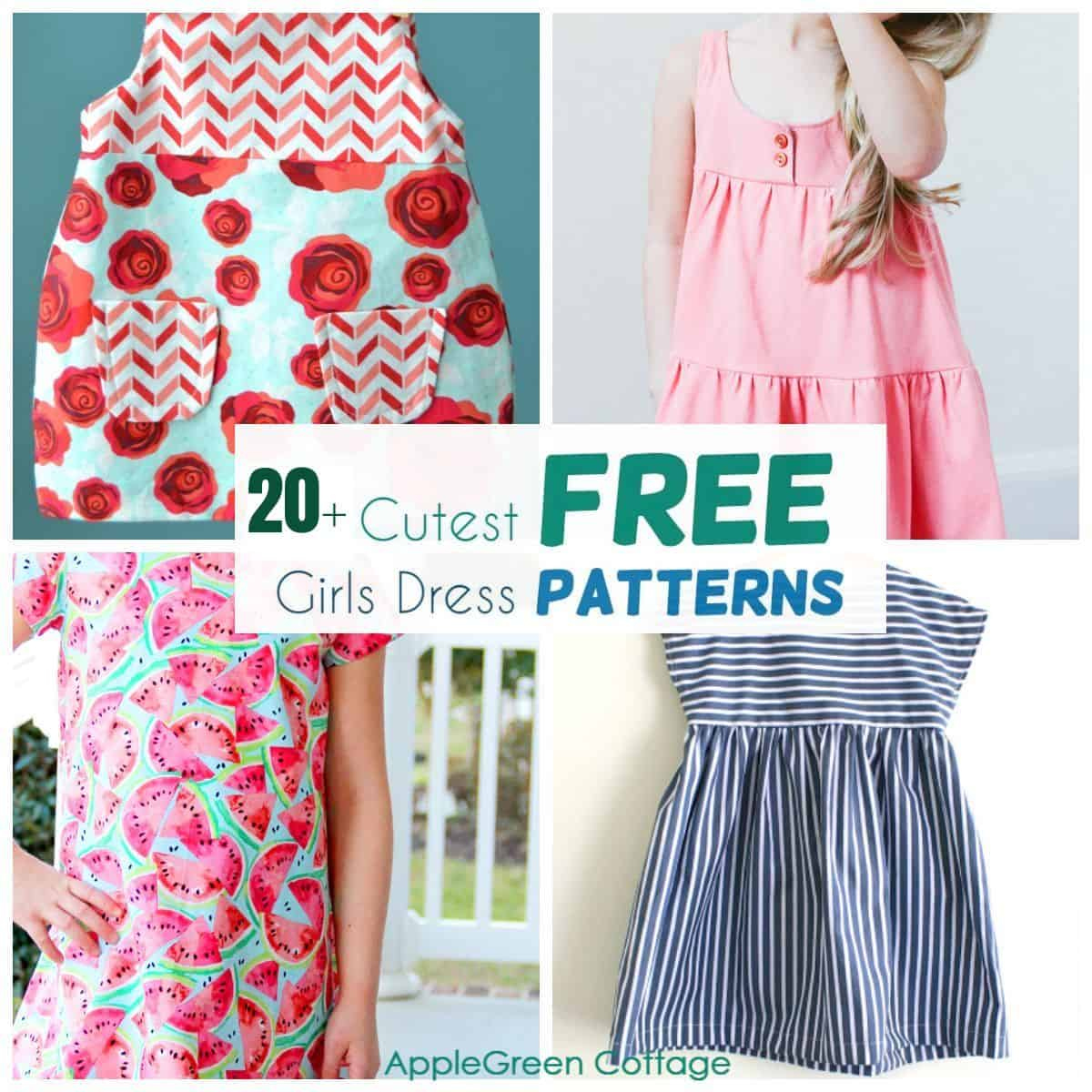 Free Girls Dress Patterns You Can Sew Now! - Applegreen Cottage throughout Free Printable Toddler Dress Patterns