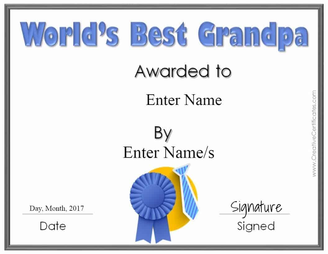 Free Grandparents Day Printables | Customize Online &amp;amp; Print with regard to Grandparents Certificate Free Printable