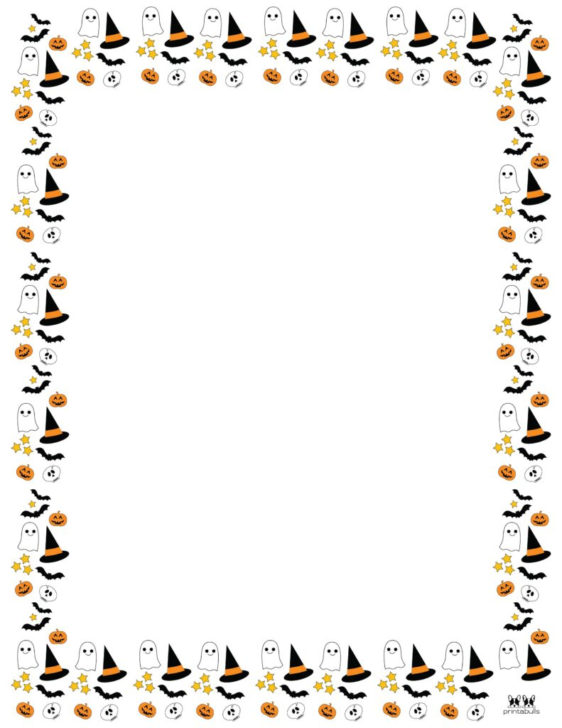 Free Halloween Borders &amp;amp; Frames | Printabulls with Free Printable Halloween Stationery Borders