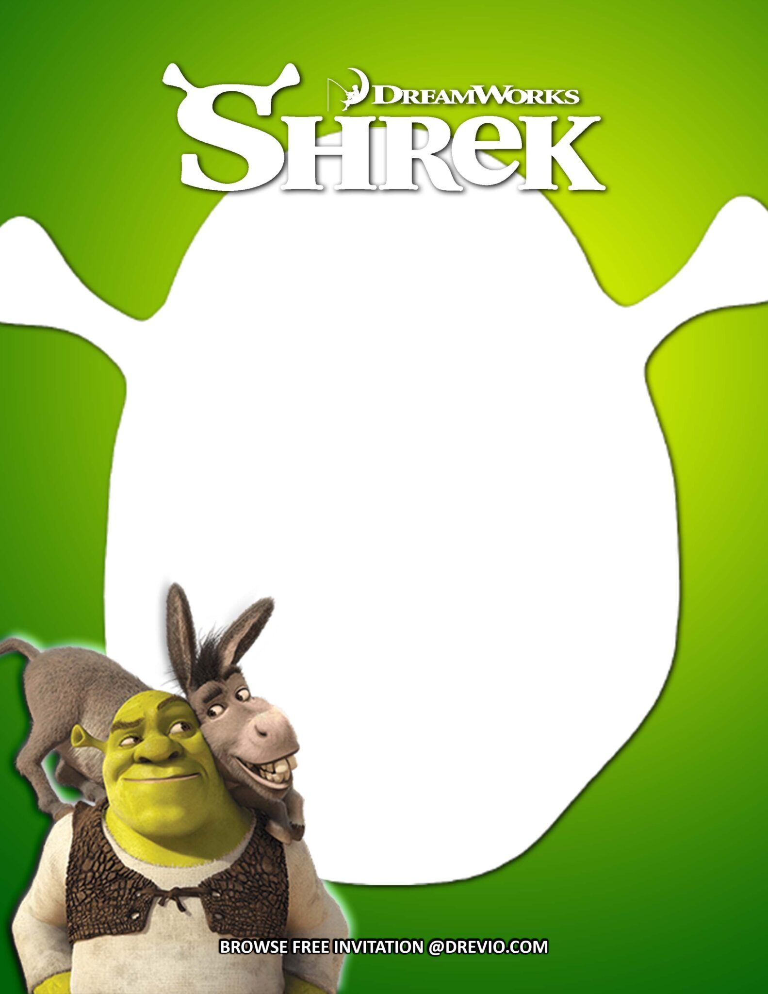 Free Invitations) Shrek Birthday Invitations + Party Ideas | Shrek in Free Printable Shrek Birthday Invitations