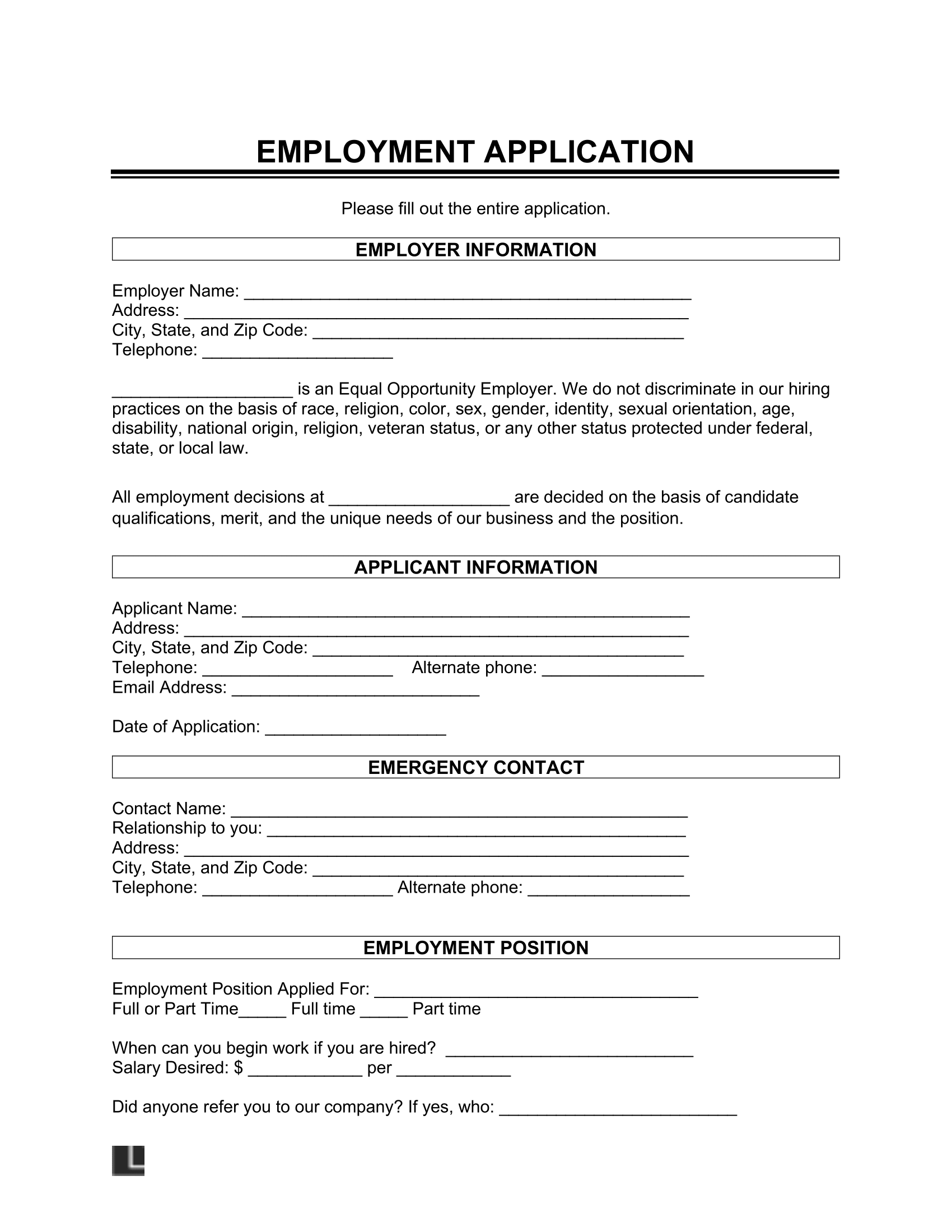 Free Job Application Form | Pdf &amp;amp; Word pertaining to Free Printable Job Application