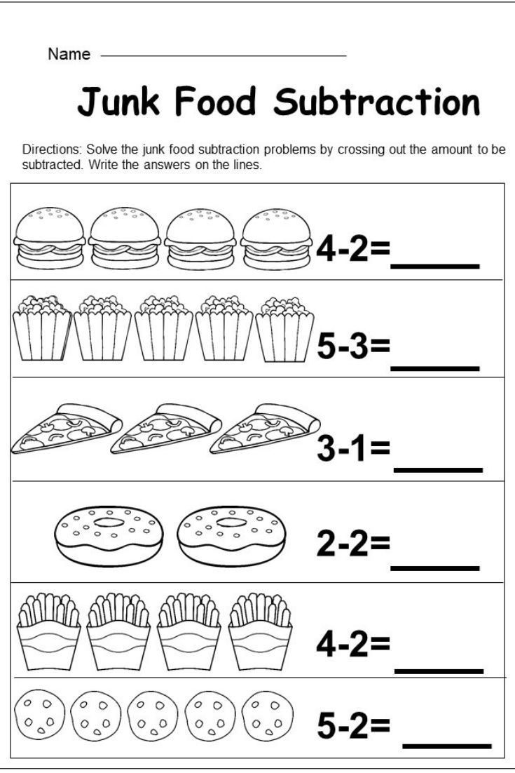 Free Kindergarten Subtraction Worksheet - Kindermomma throughout Free Printable Subtraction Worksheets