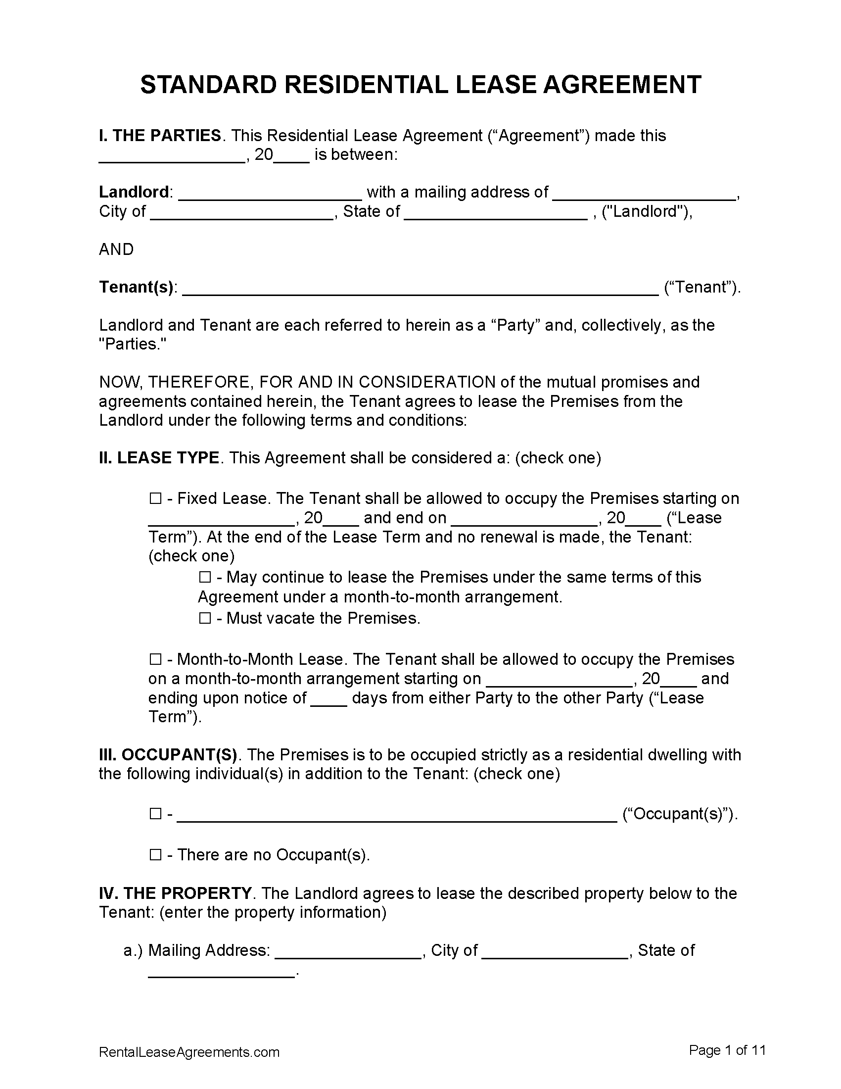 Free Lease Agreement Templates | Pdf &amp;amp; Word with Free Printable Rental Lease Agreement