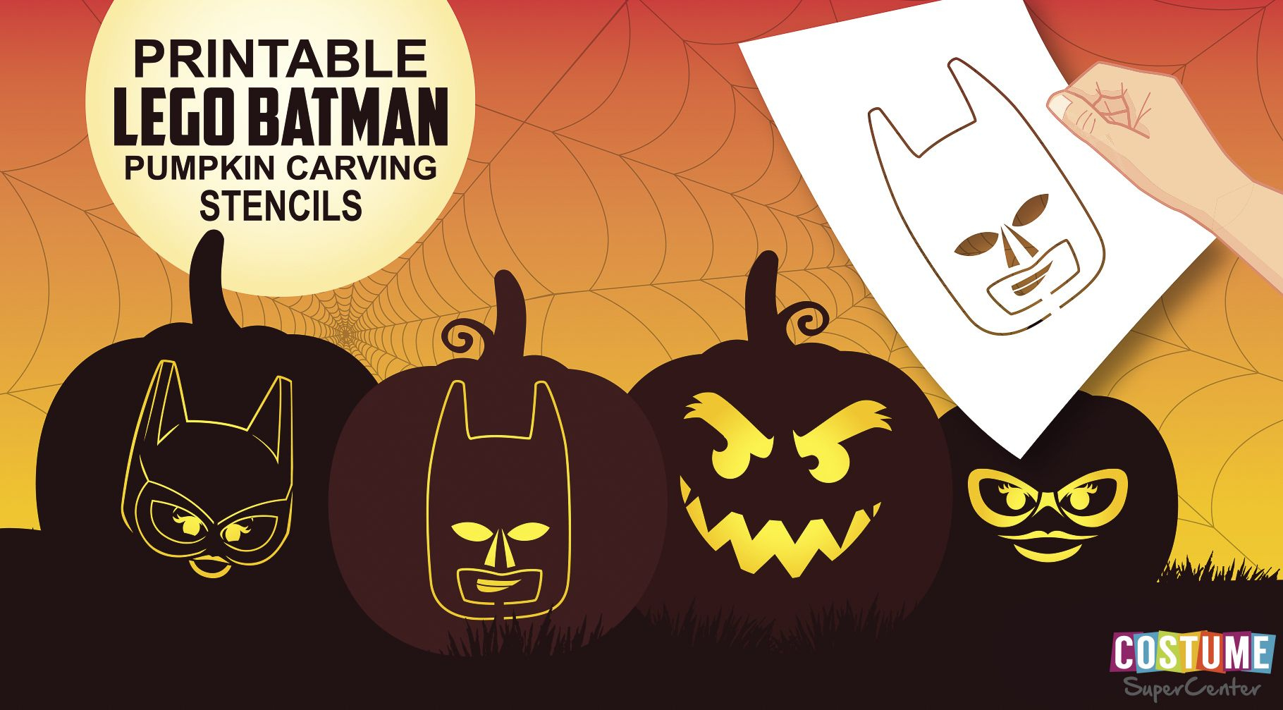 Free Lego Batman Pumpkin Carving Stencils | Costume Supercenter in Superhero Pumpkin Stencils Free Printable