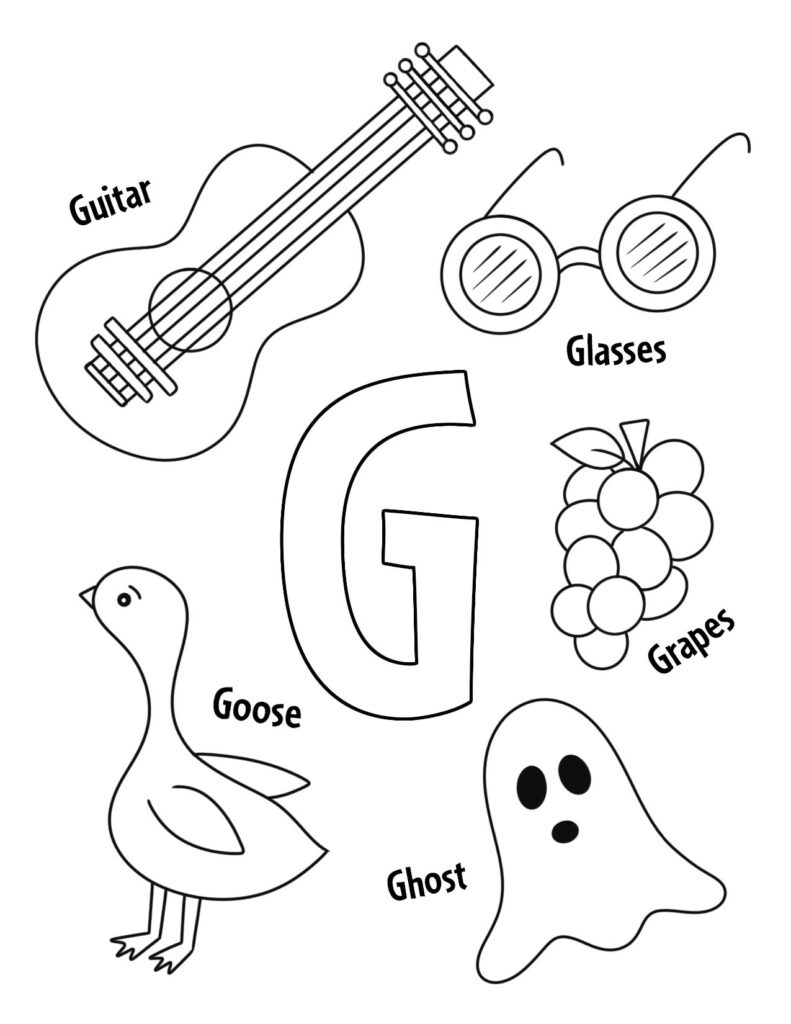 Free Letter G Worksheets For Preschool! ⋆ The Hollydog Blog with Free Printable Letter G Coloring Pages