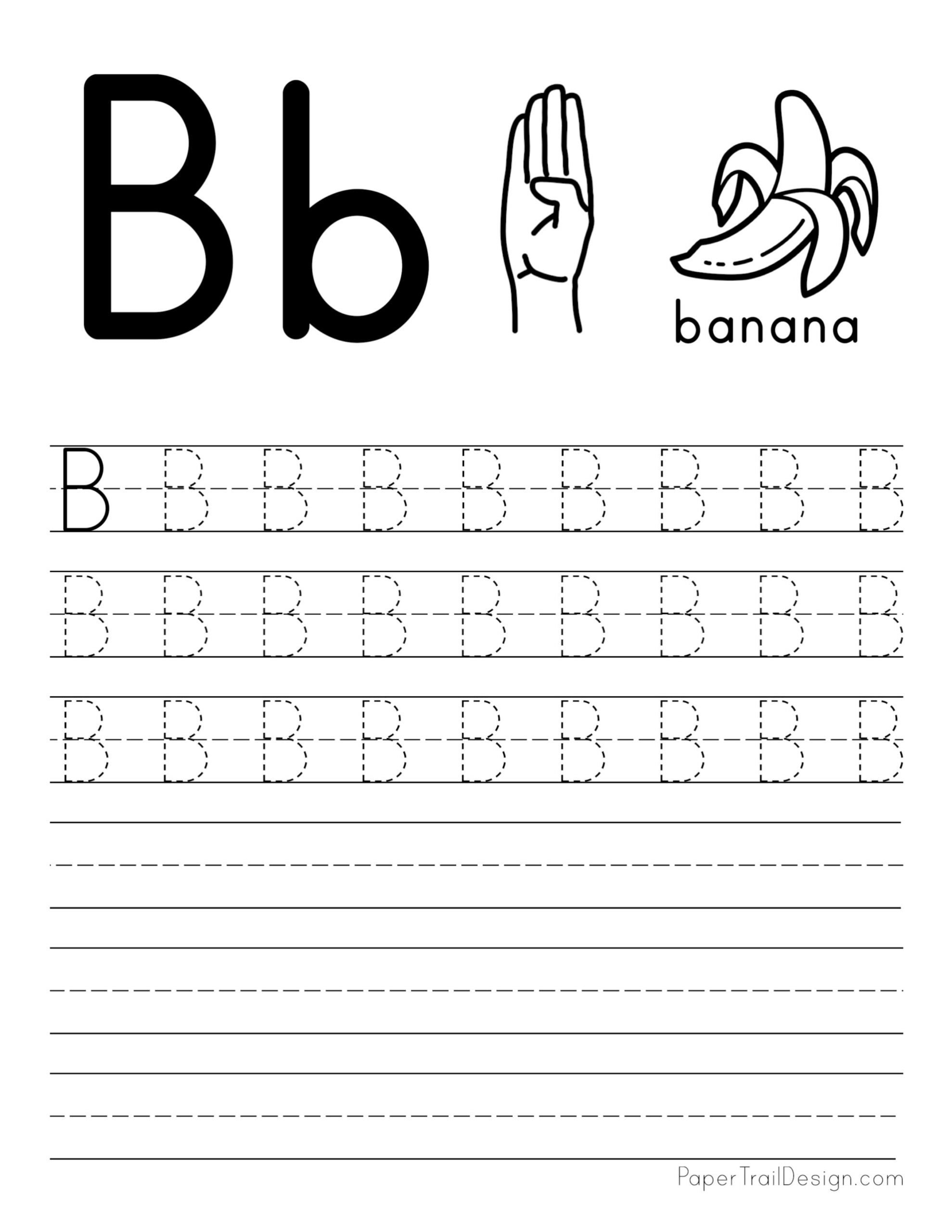 Free Letter Tracing Worksheets - Paper Trail Design intended for Free Printable Tracing Alphabet Worksheets