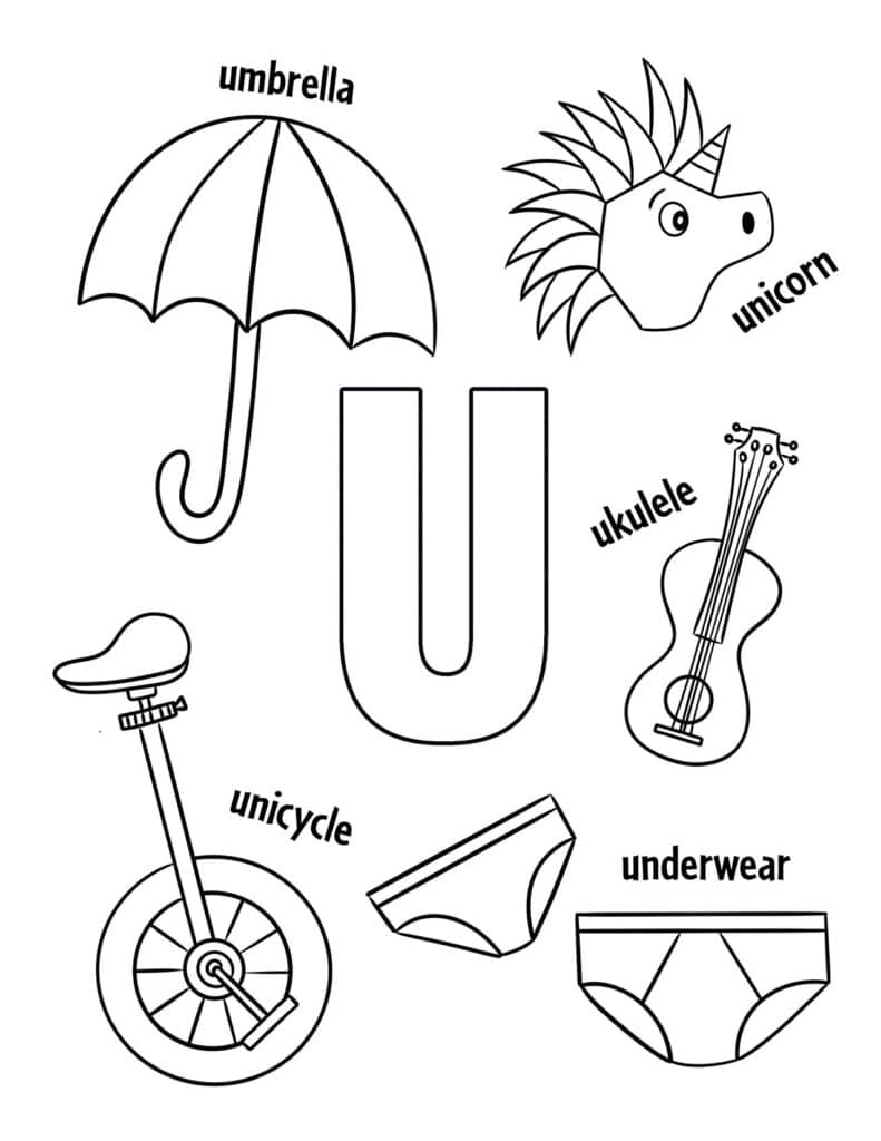 Free Letter U Worksheets For Preschool ⋆ The Hollydog Blog inside Free Printable Letter U Coloring Pages