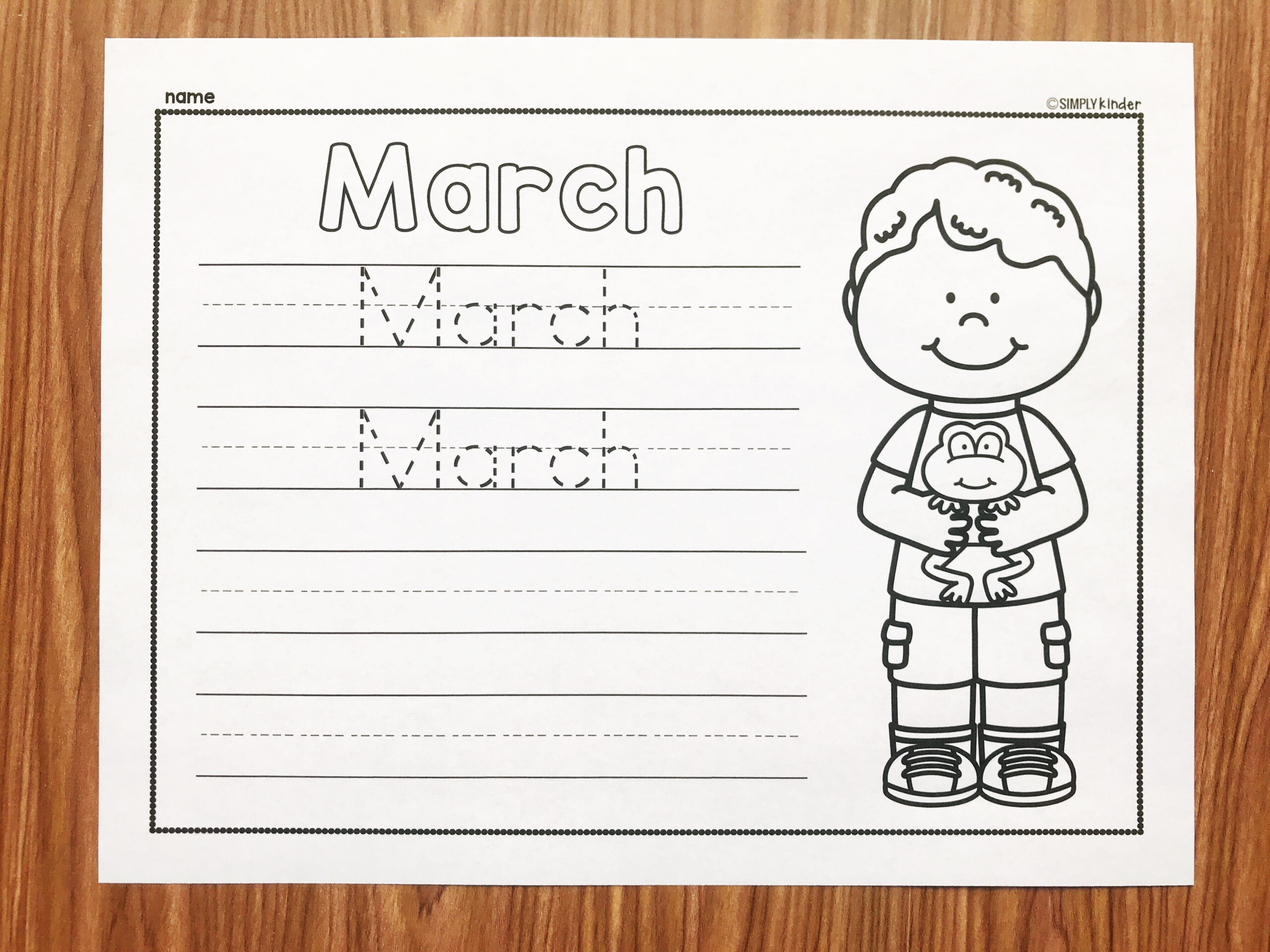 Free March Printable - Simply Kinder regarding Free Printable March Activities