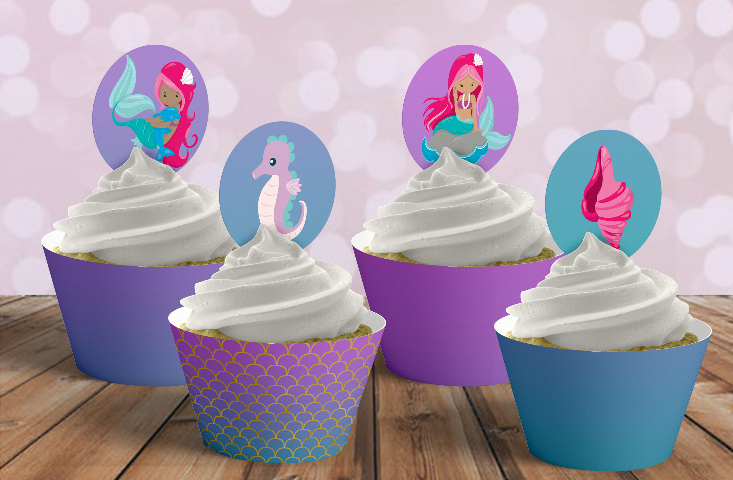 Free Mermaid Cupcake Toppers in Free Printable Mermaid Cupcake Toppers