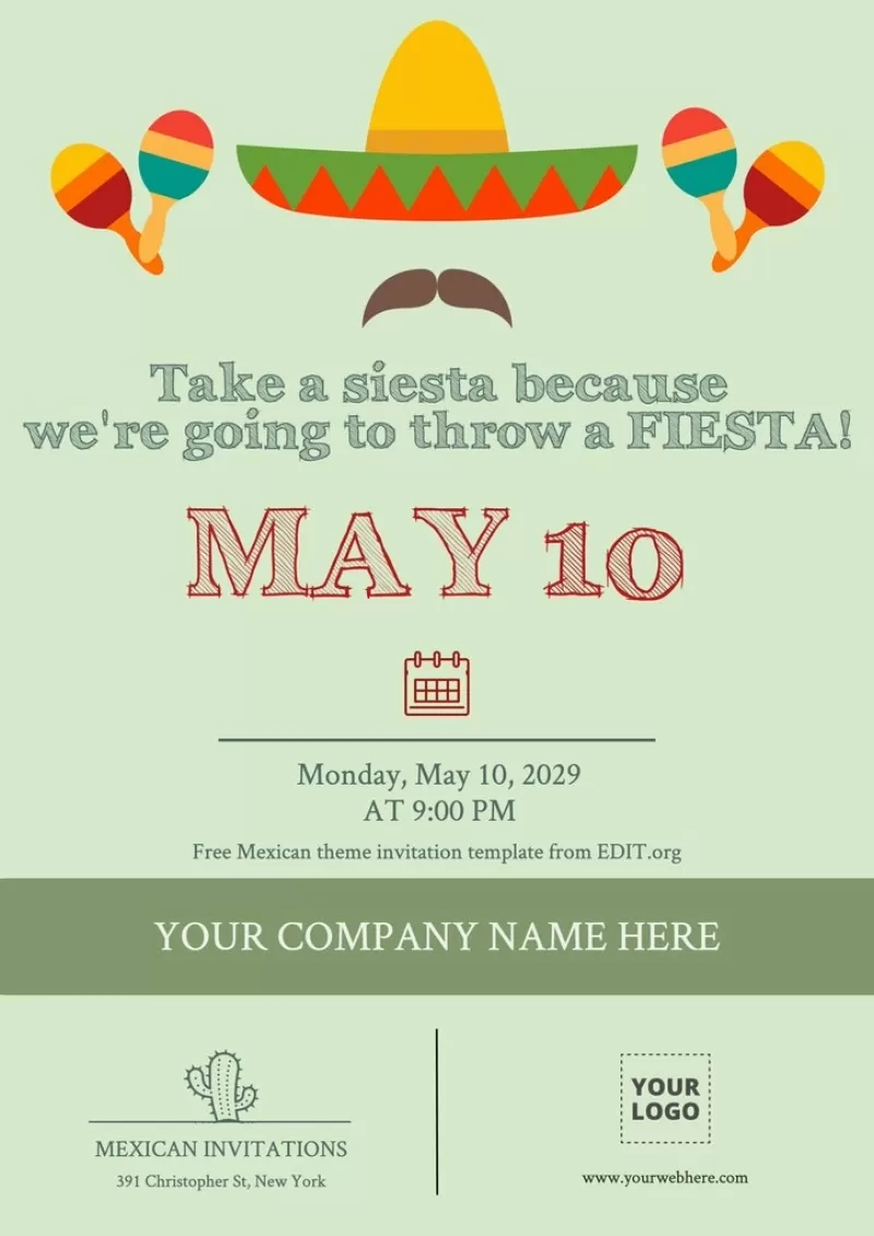 Free Mexican Theme Invitations in Free Printable Mexican Fiesta Invitations