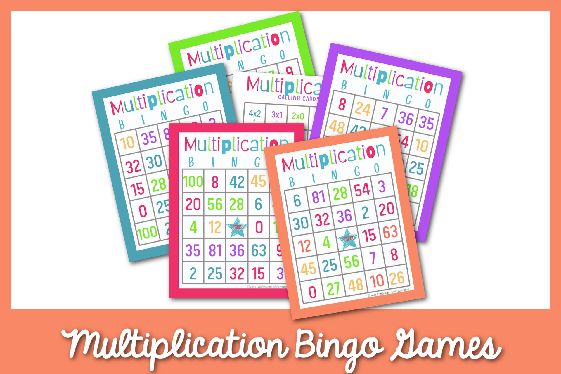 Free Multiplication Bingo Cards | Multiplication Bingo with Free Printable Multiplication Bingo