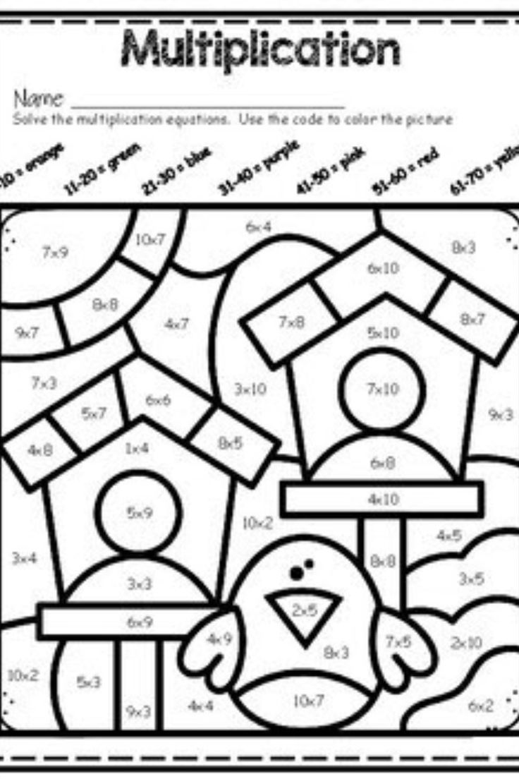 Free Multiplication Coloring Worksheets Grade 3 Pdf with regard to Free Printable Multiplication Color By Number