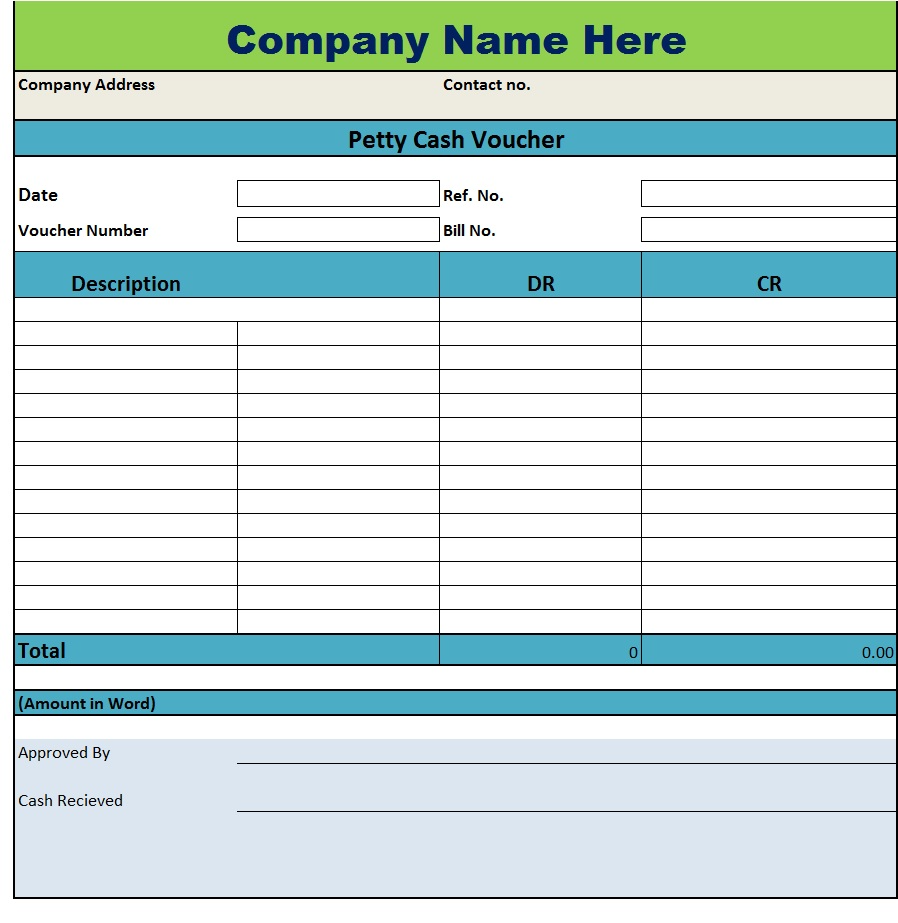 Free Petty Cash Voucher Templates regarding Free Printable Petty Cash Voucher