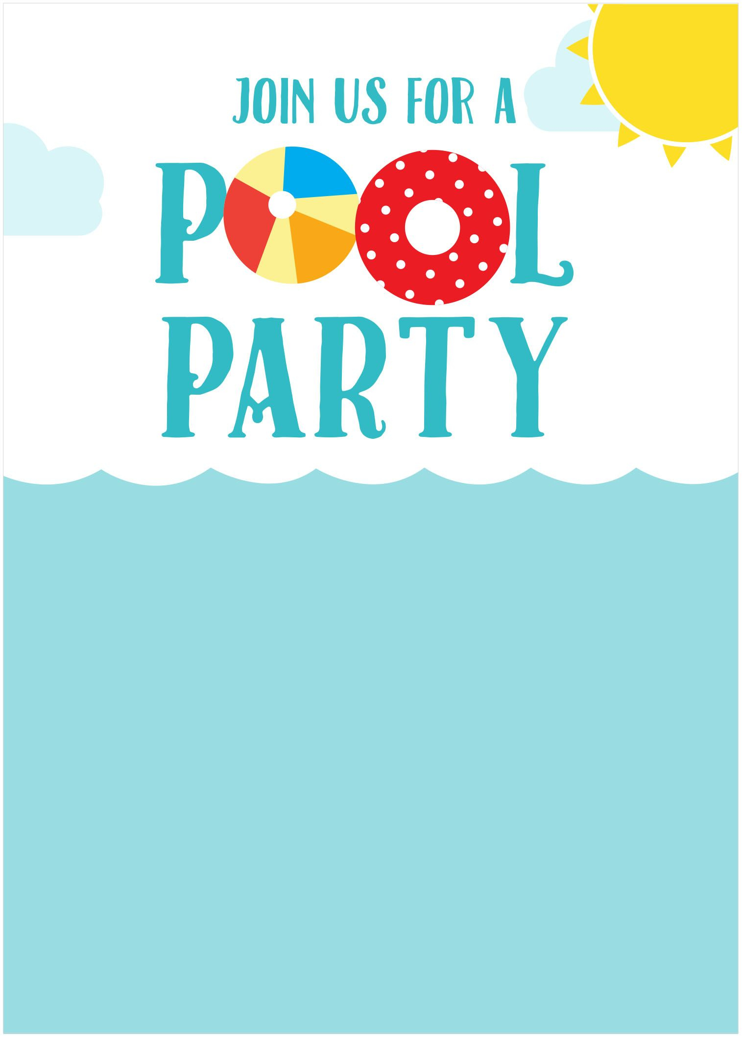 Free Pool Party Invitations throughout Free Printable Pool Party Invitations