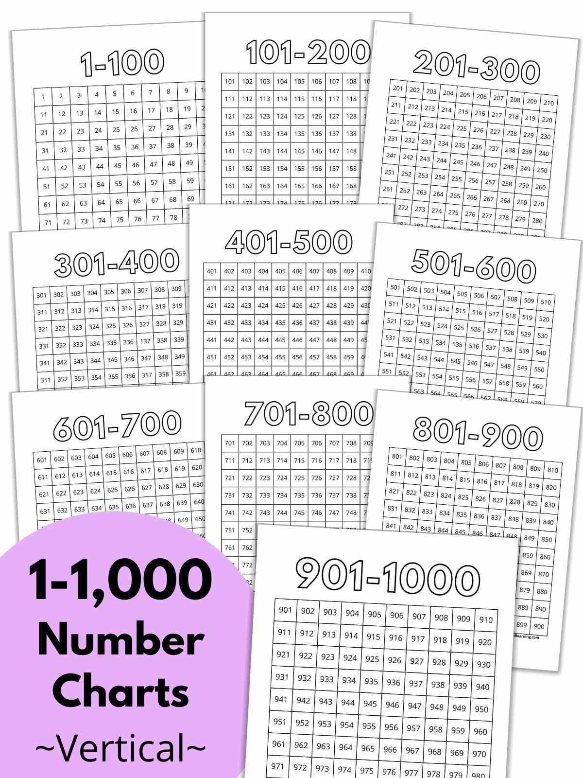 Free Printable 1,000 Number Charts | Free Worksheets For Teachers in Free Printable Number Chart to 1000