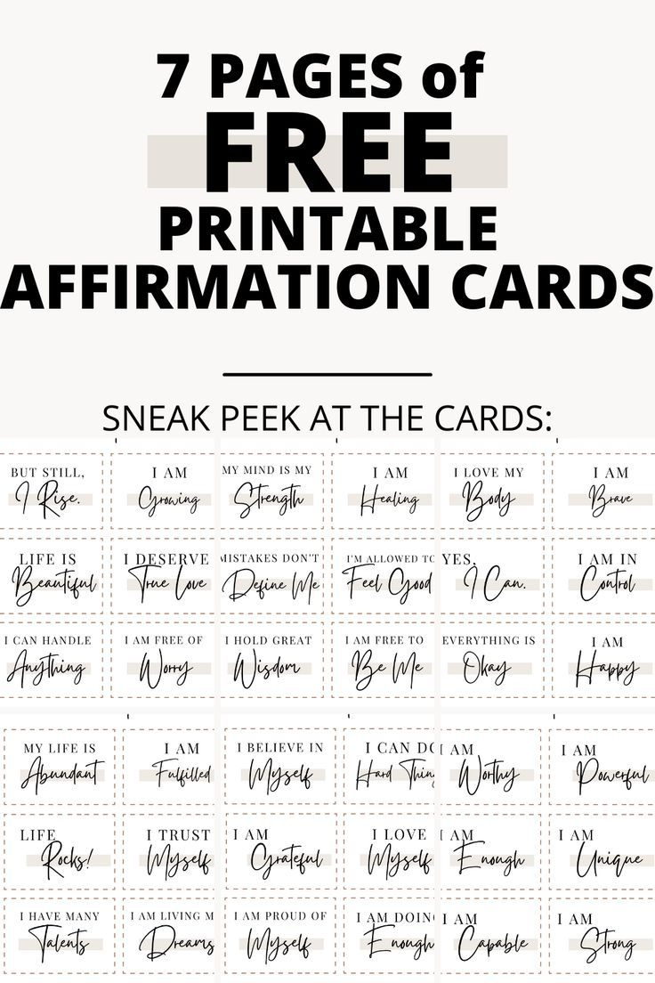 Free Printable Affirmation Cards | Positive Affirmations within Free Printable Positive Affirmation Cards