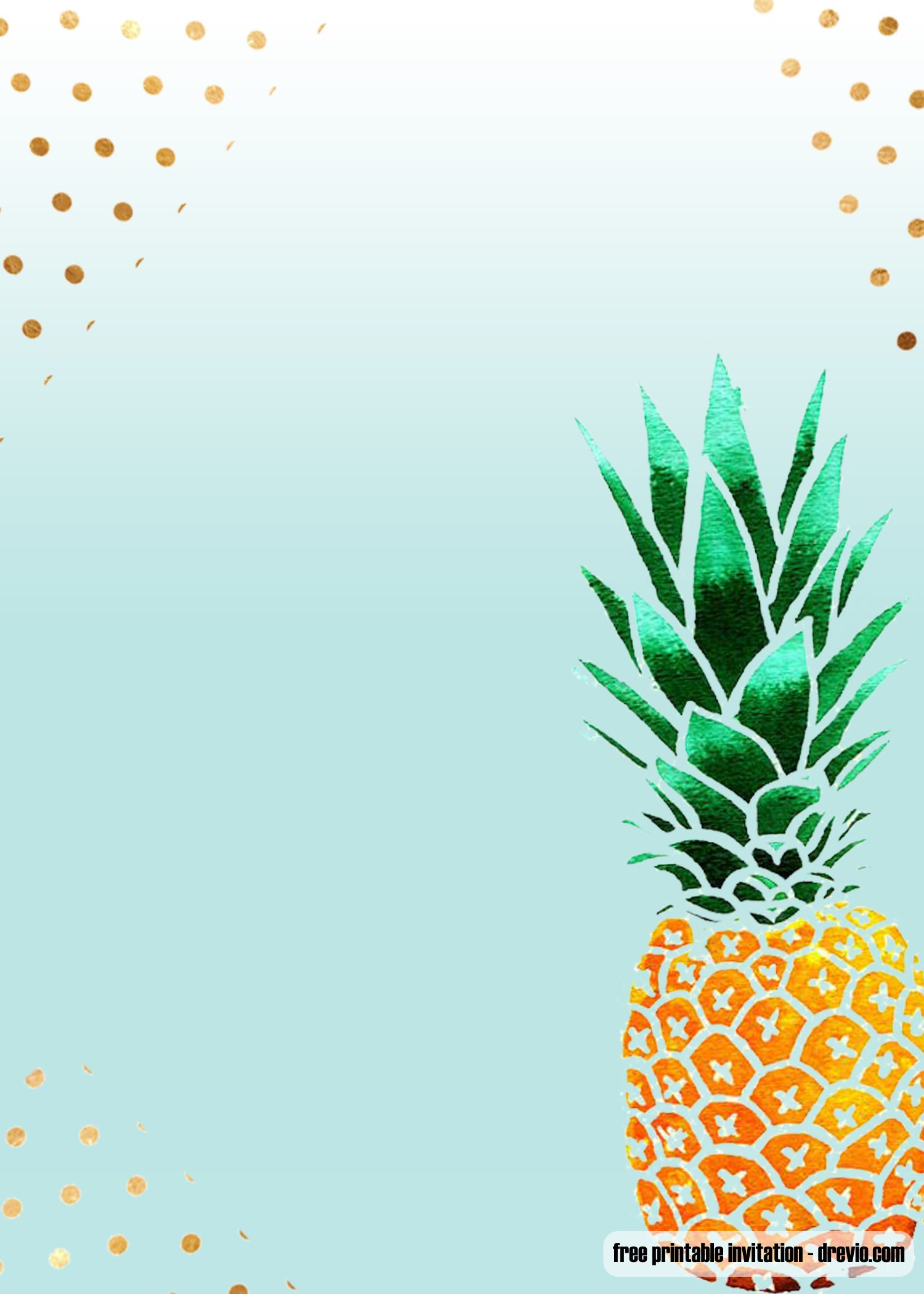 Free Printable Aloha Pineapple Birthday Invitation Templates in Free Printable Pineapple Invitations