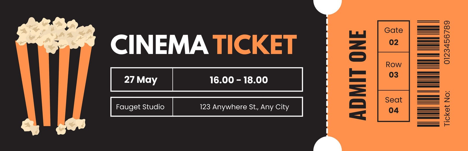 Free, Printable And Customizable Movie Ticket Templates | Canva in Free Printable Movie Tickets