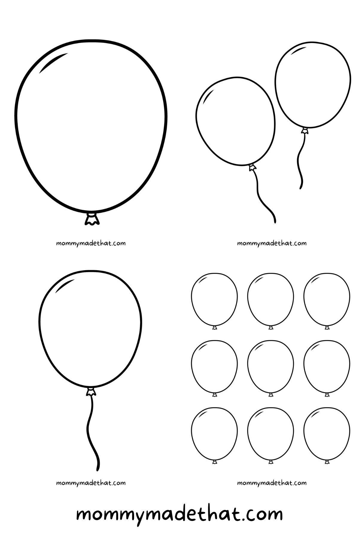 Free Printable Balloon Templates (Different Sizes!!) | Balloon regarding Free Printable Pictures of Balloons