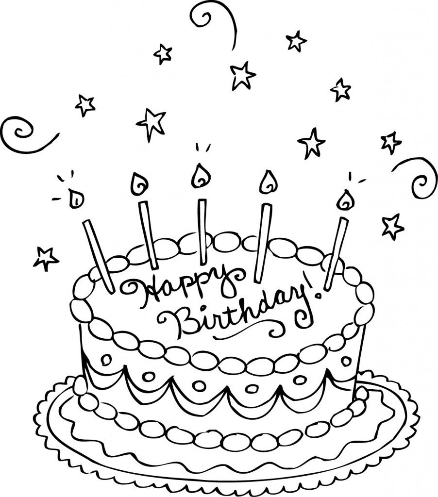 Free Printable Birthday Cake Coloring Pages For Kids | Birthday with Free Printable Pictures of Birthday Cakes