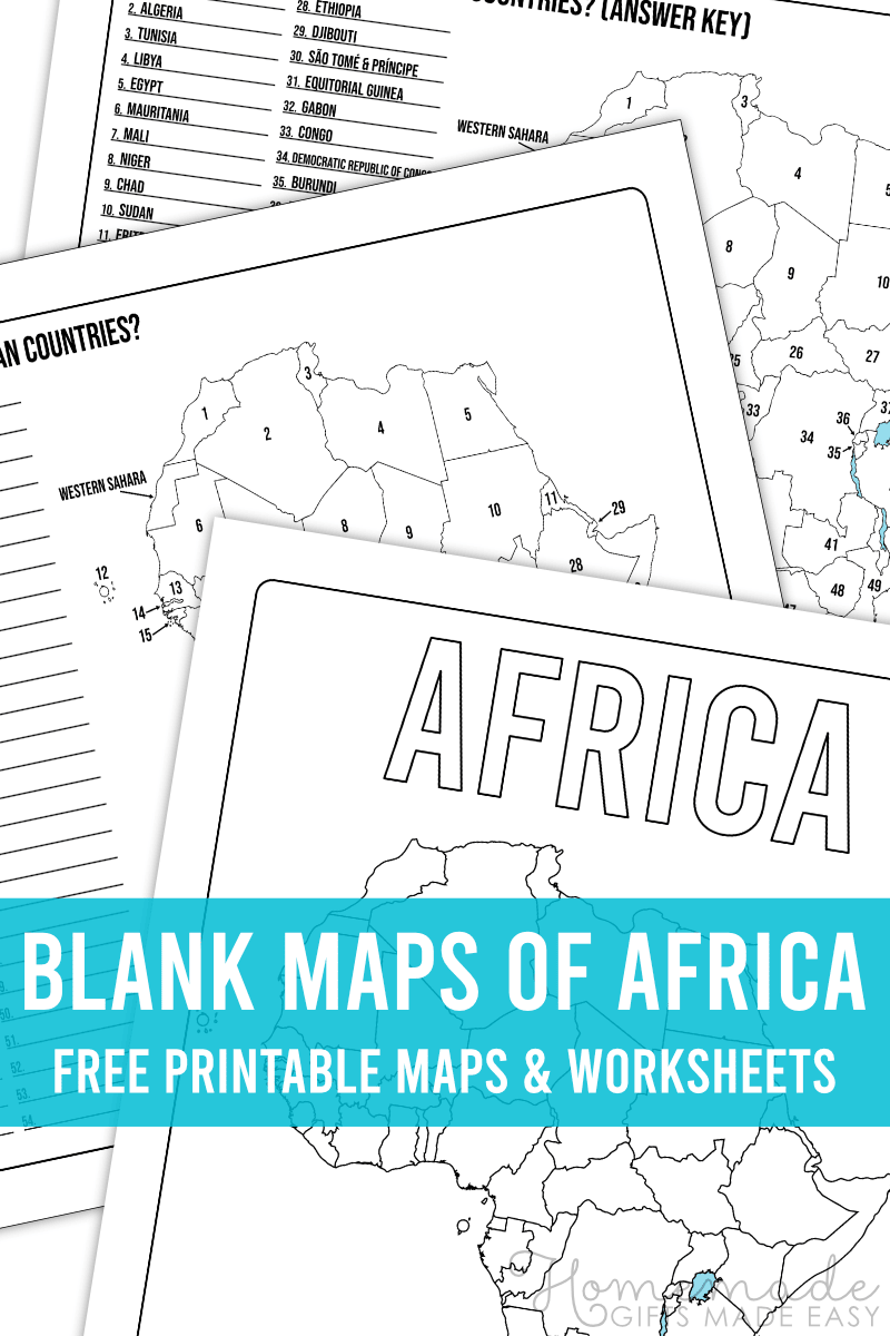 Free Printable Blank Map Of Africa in Free Printable Worksheets on Africa