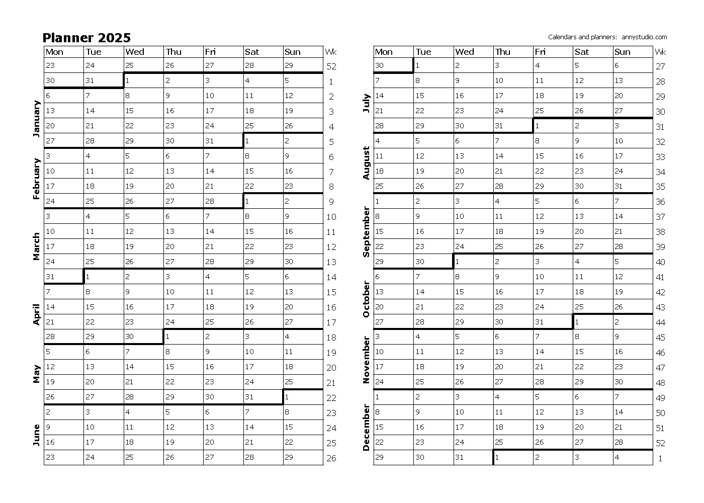 Free Printable Calendars And Planners 2025, 2026 And 2027 for Free Printable Planner 2025