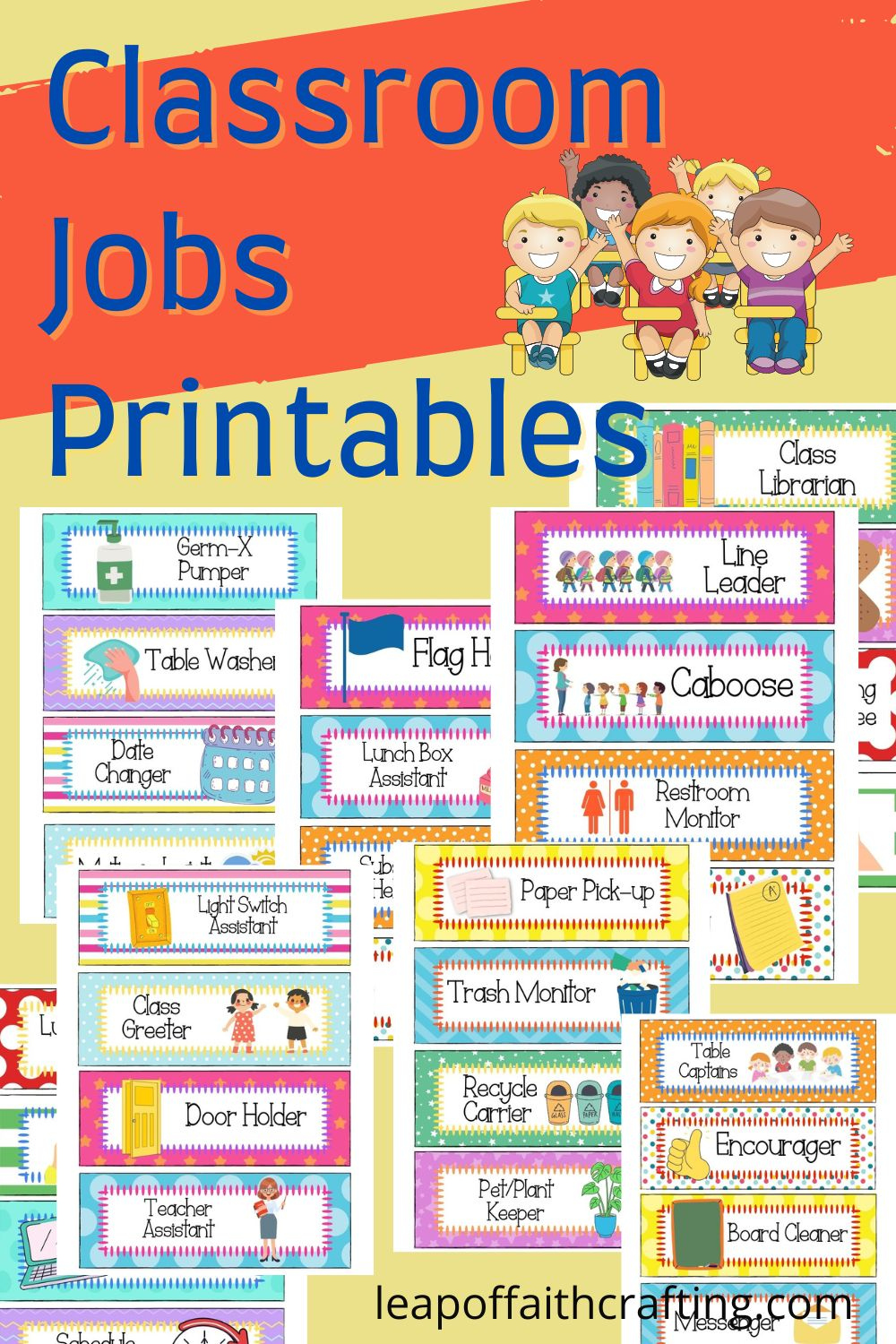 Free Printable Classroom Jobs Pdf To Use Now! - Leap Of Faith Crafting in Free Printable Preschool Job Chart Pictures