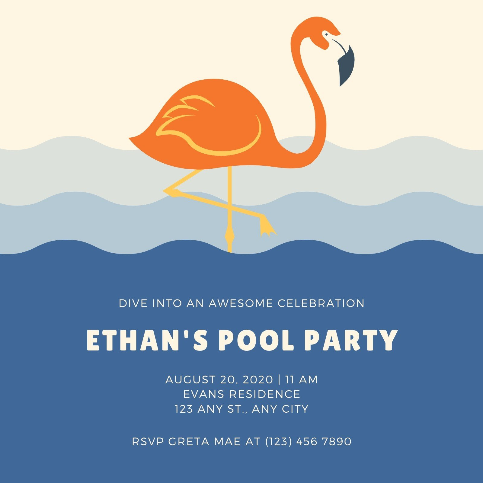 Free Printable, Customizable Pool Party Invitation Templates | Canva with Free Printable Pool Party Invitation Cards