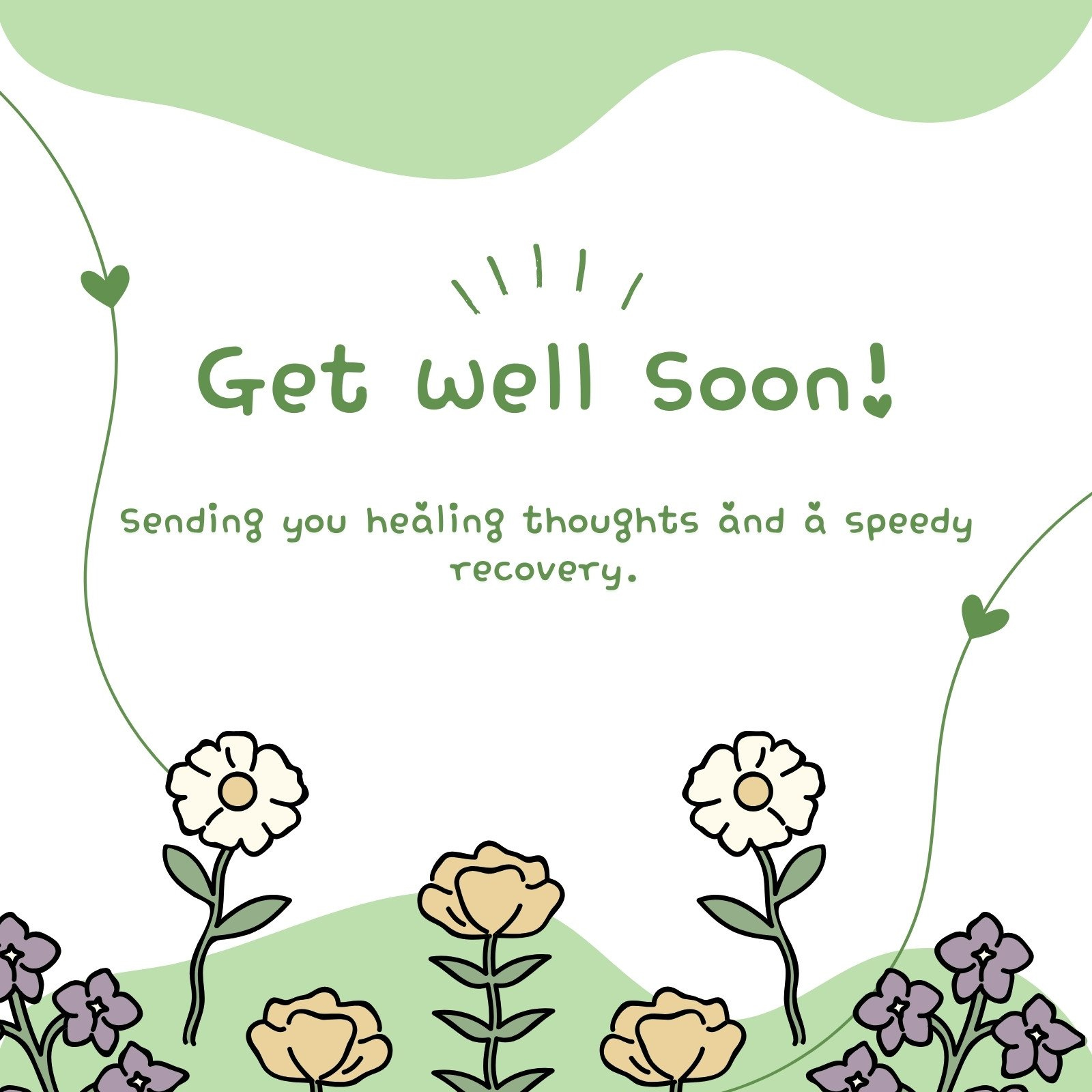 Free, Printable, Editable Get Well Soon Card Templates | Canva for Free Printable Get Well Soon Cards