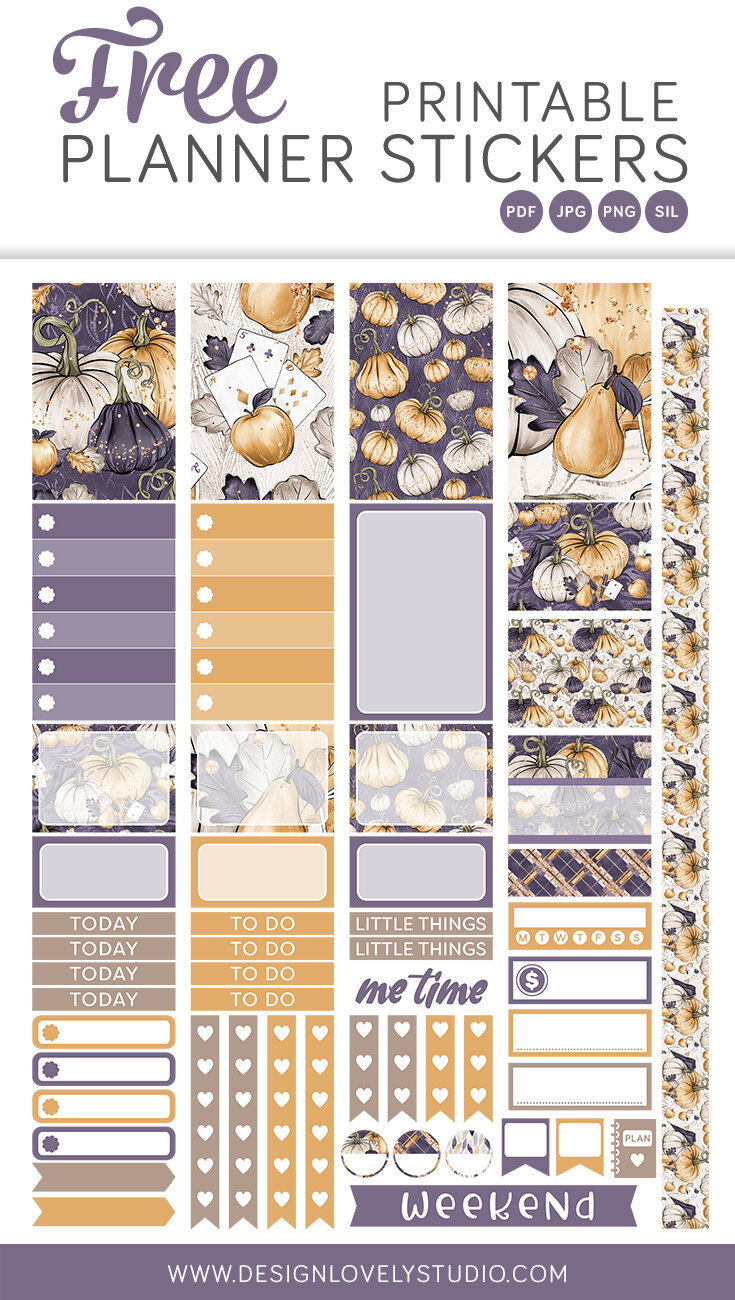 Free Printable Fall Planner Stickers — Design Lovely Studio inside Happy Planner Free Printable Stickers