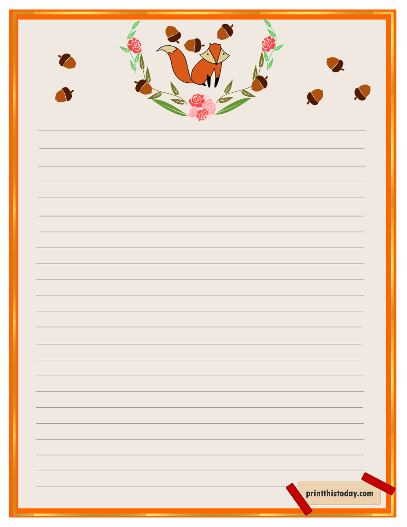 Free Printable Fall Writing Paper Stationery within Free Printable Stationery