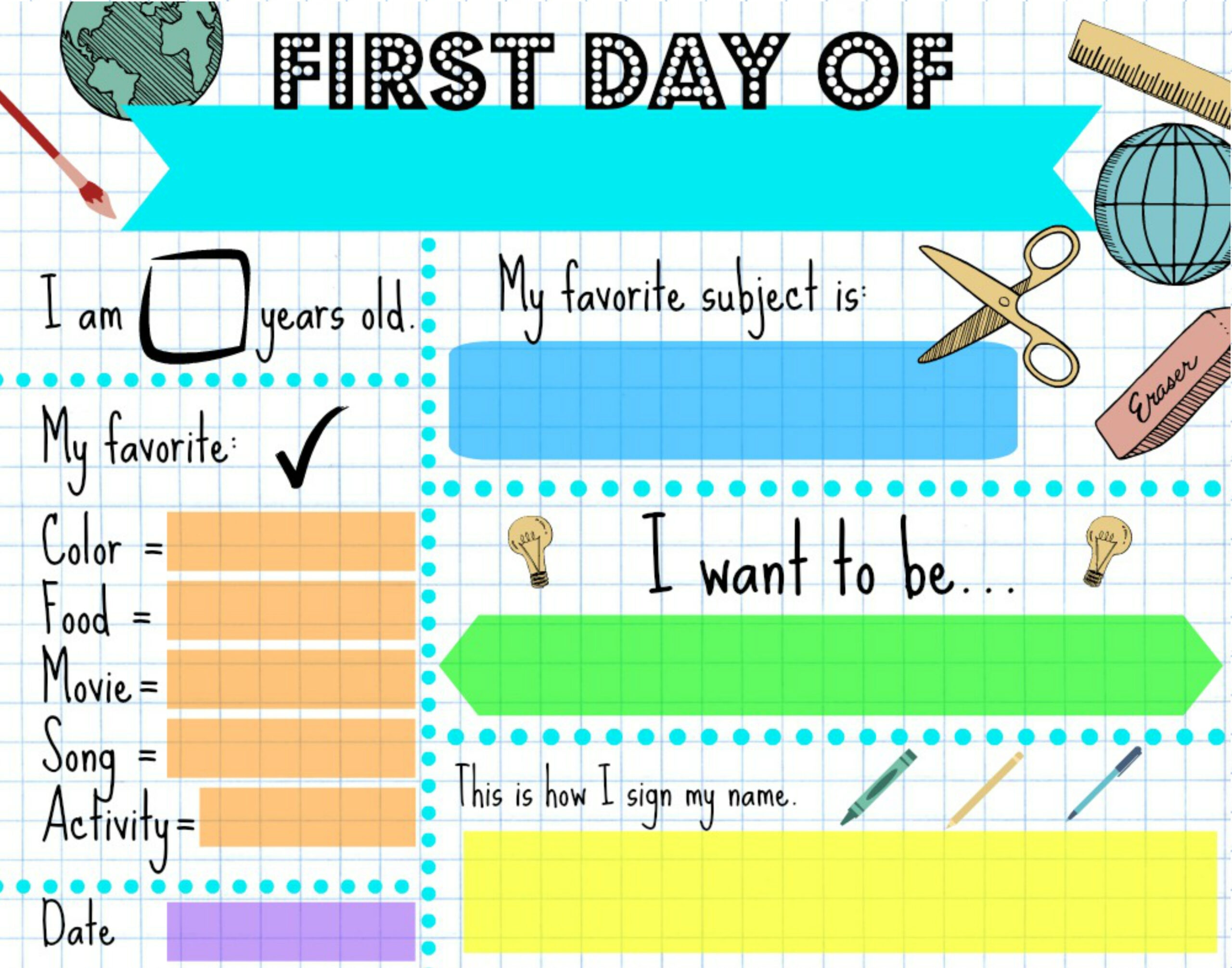 Free Printable First Day Of School Signs - Sincerely Saturday within My First Day of Kindergarten Free Printable