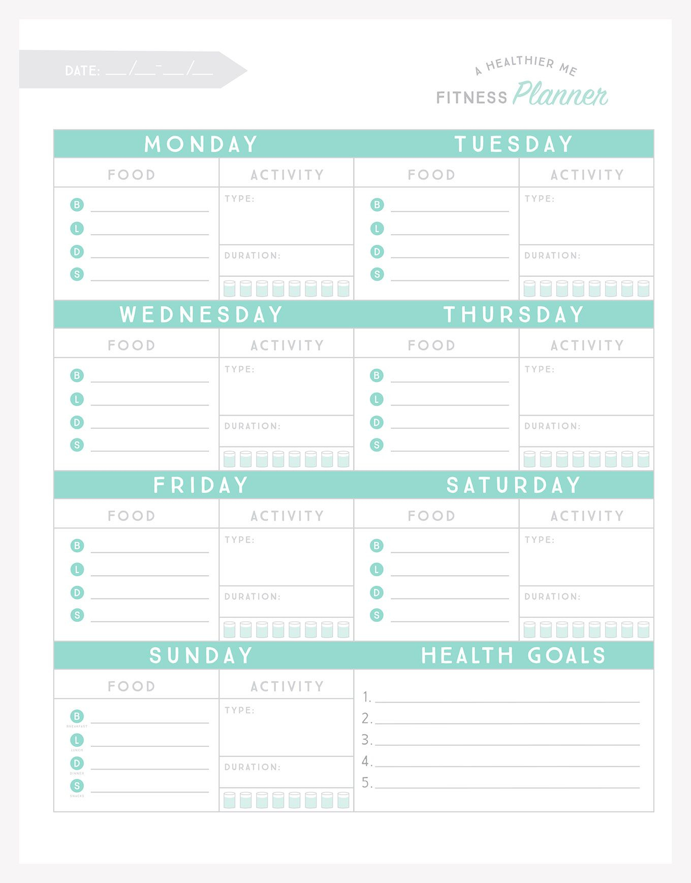 Free Printable Fitness Planner | Fitness Planner Printable, Weekly in Free Printable Fitness Planner