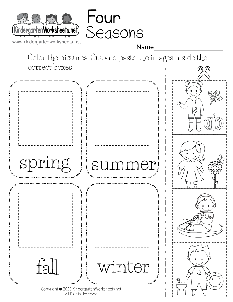 Free Printable Four Seasons Worksheet within Free Printable Seasons Worksheets for Kindergarten