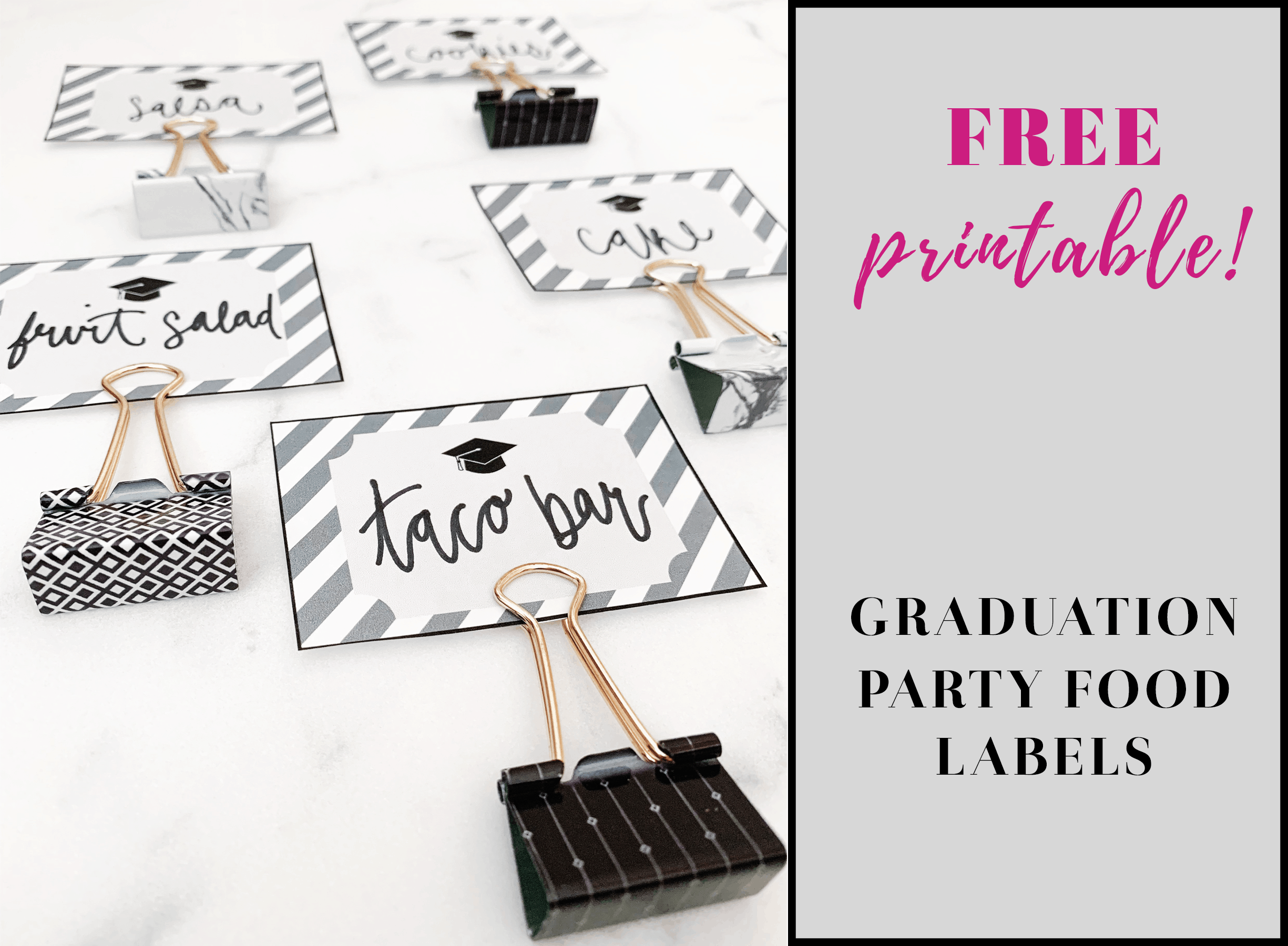 Free Printable Graduation Party Food Labels -Sophia Lee regarding Free Printable Food Labels