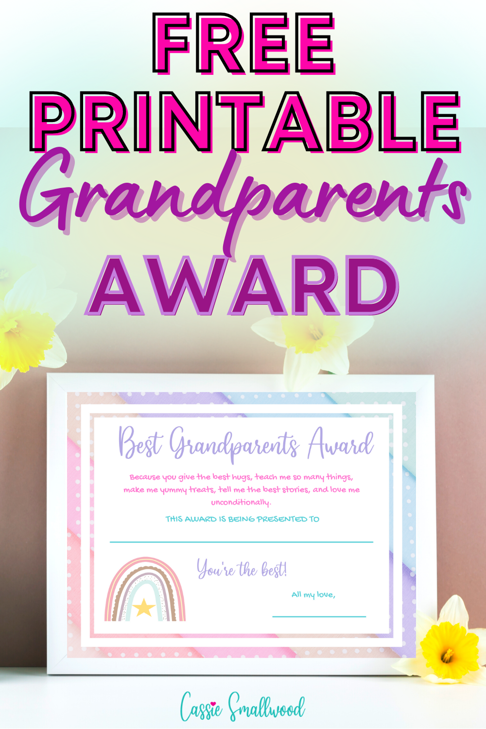 Free Printable Grandparents Day Certificates - Cassie Smallwood with Grandparents Certificate Free Printable