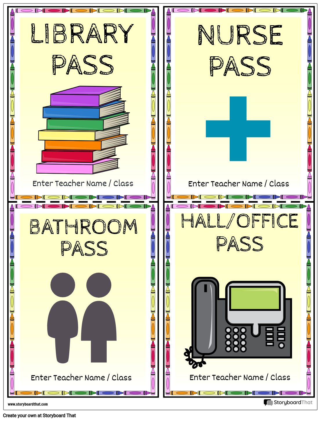 Free Printable Hall Passes | Storyboardthat intended for Free Printable Hall Pass Template