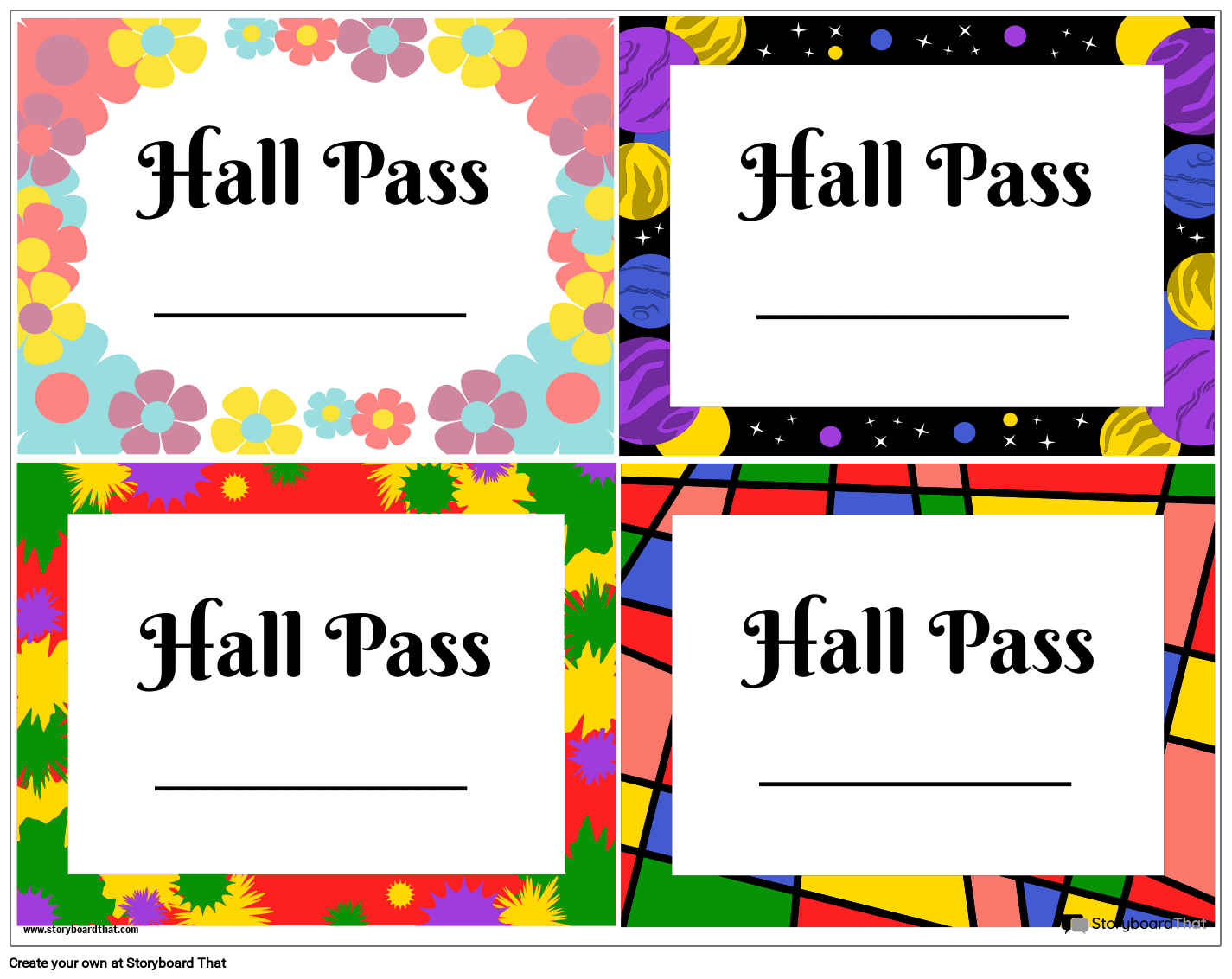 Free Printable Hall Passes | Storyboardthat with regard to Free Printable Hall Pass Template