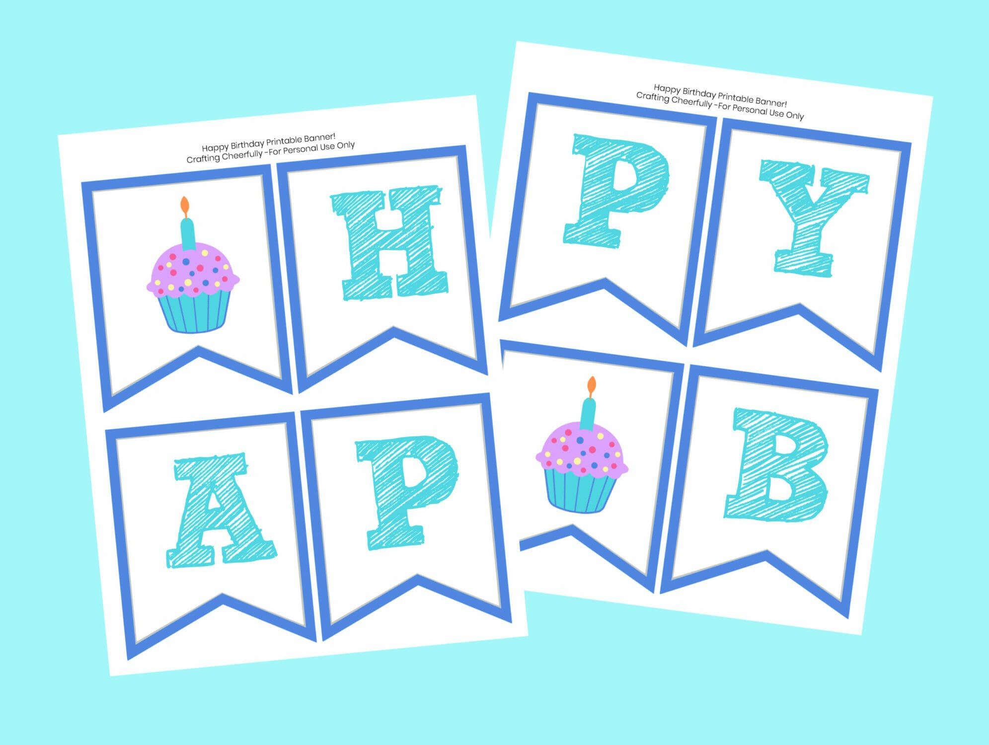 Free Printable Happy Birthday Banner! - Crafting Cheerfully throughout Free Printable Happy Birthday Banner