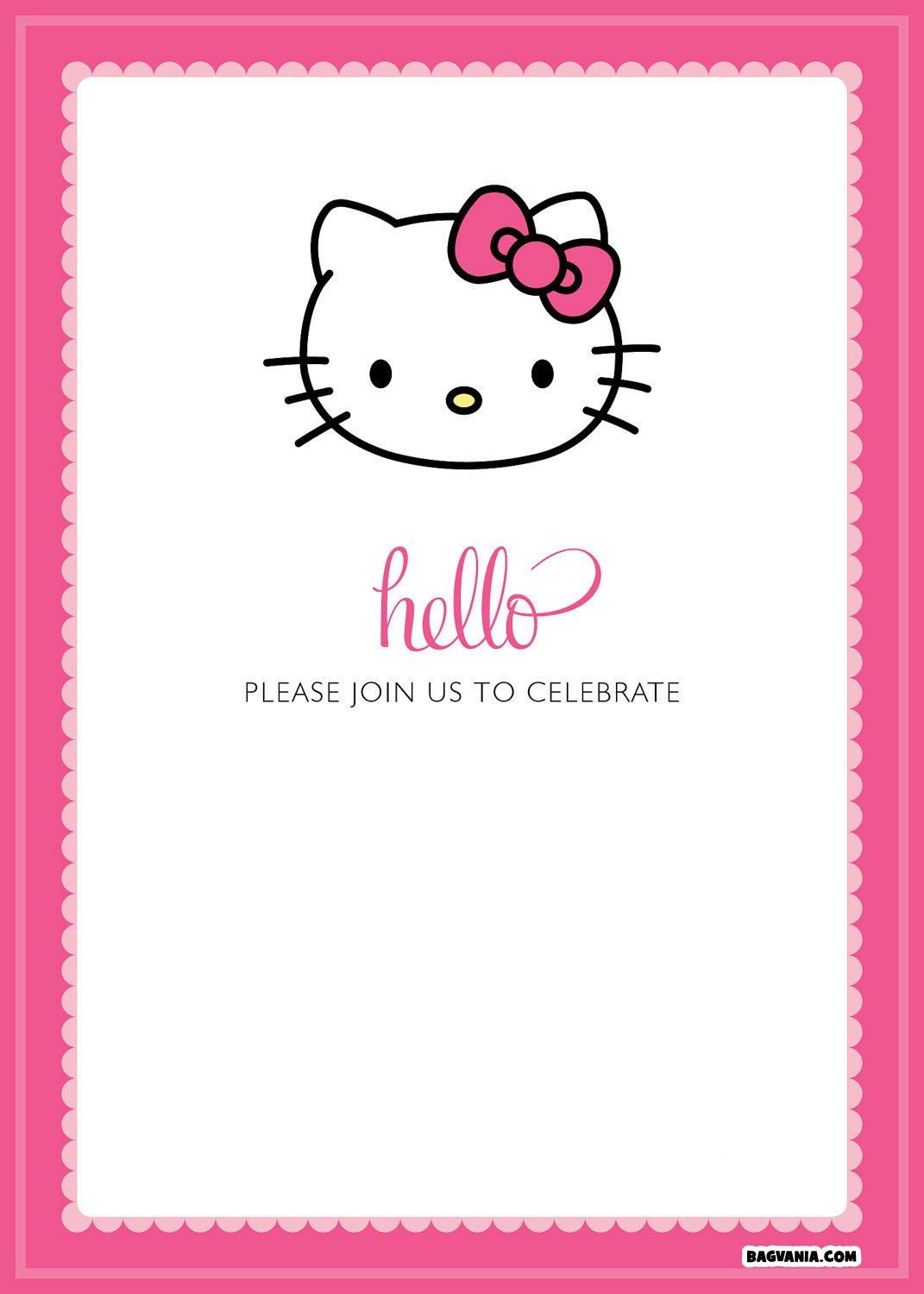 Free Printable Hello Kitty Birthday Invitations within Hello Kitty Free Printable Invitations for Birthday