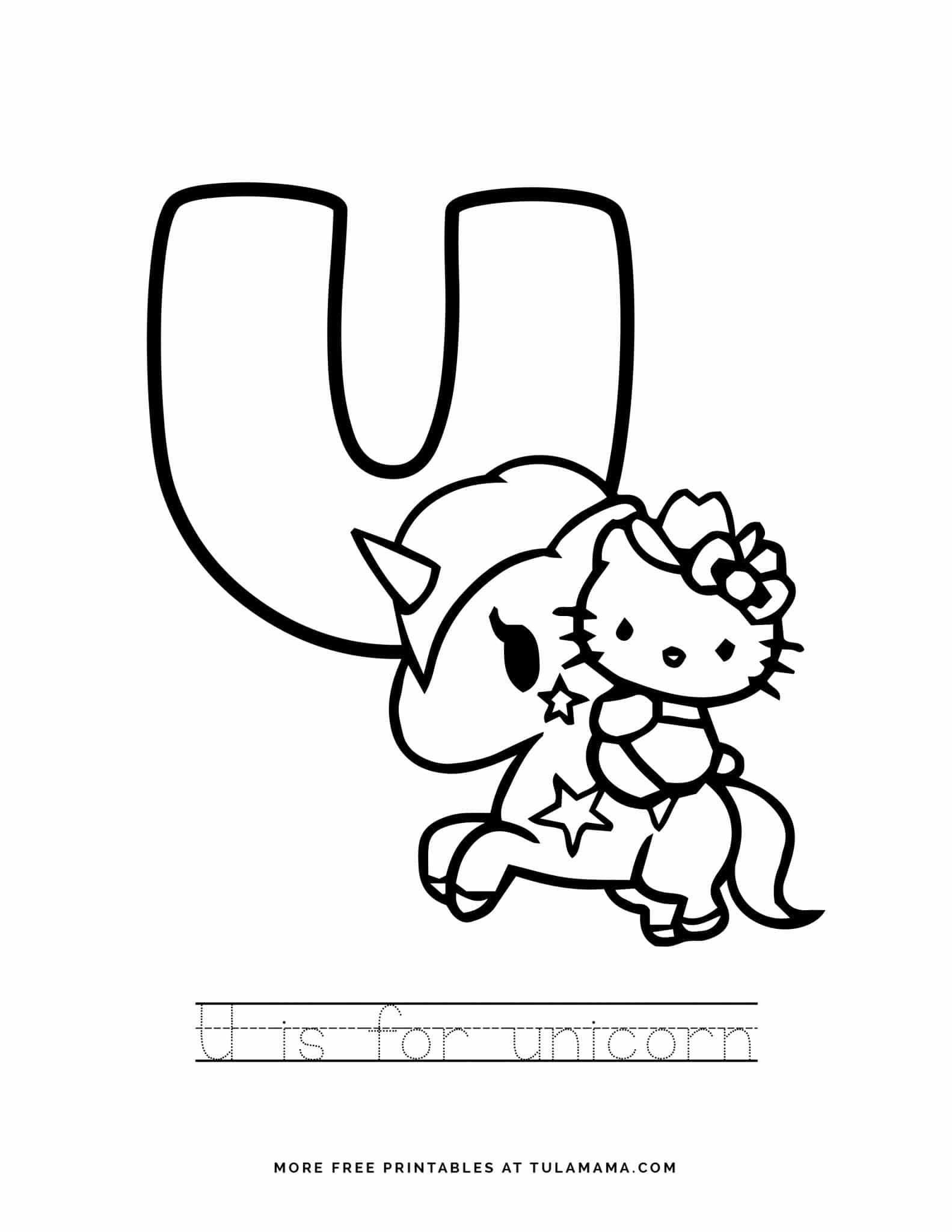 Free Printable Hello Kitty Tracing Letters Worksheets - Tulamama within Free Printable Hello Kitty Alphabet Letters