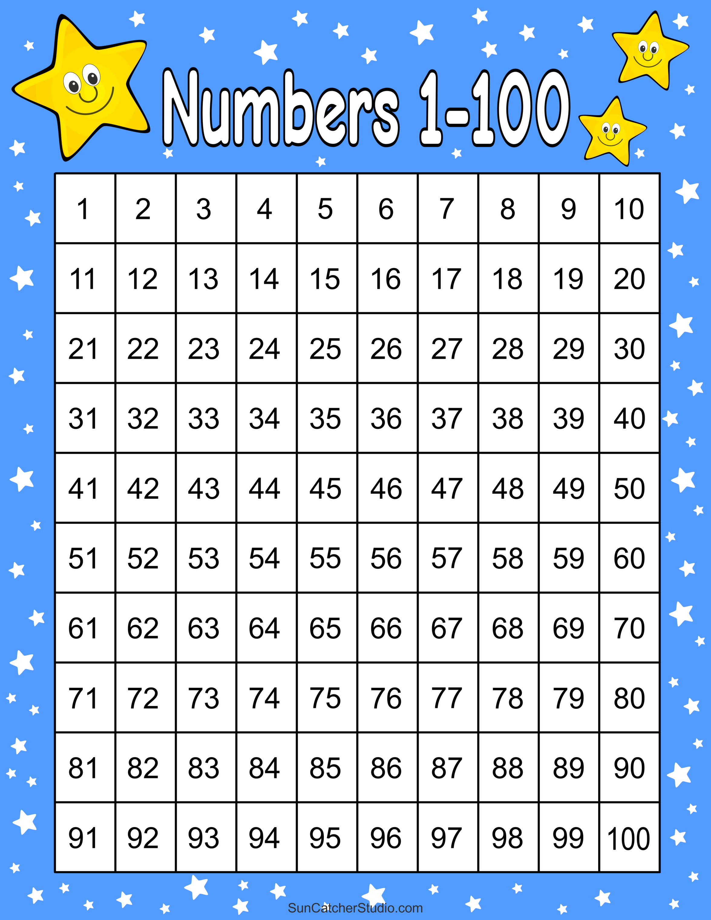 Free Printable Hundreds Charts (Numbers 1 To 100) – Diy Projects within Free Printable Number Chart 1-100