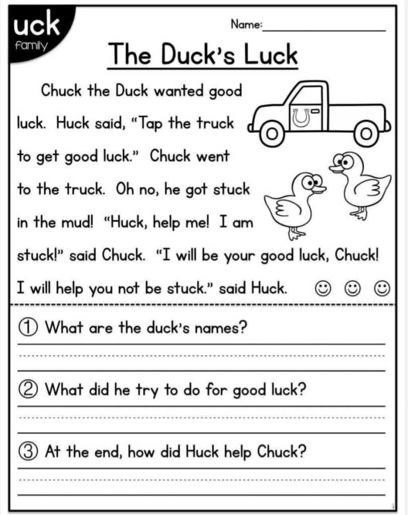 Free Printable Kindergarten Reading Worksheets within Free Printable Reading Worksheets