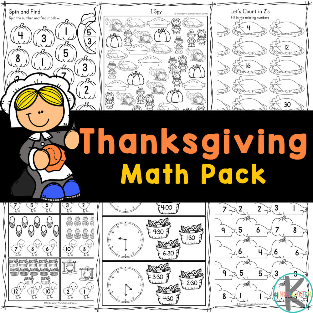 Free Printable Kindergarten Thanksgiving Math Worksheets inside Math Worksheets Thanksgiving Free Printable