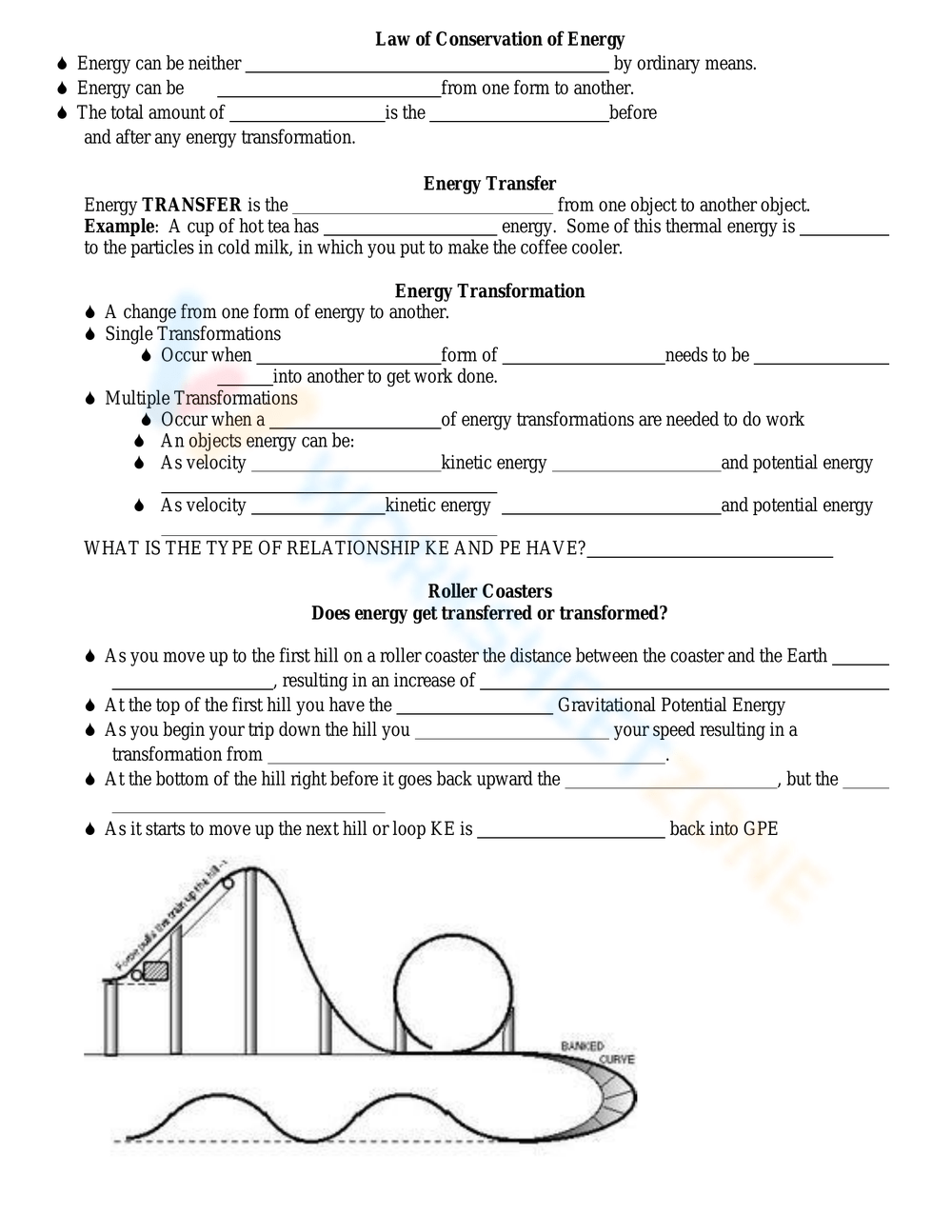 Free Printable Kinetic &amp;amp; Potential Energy Worksheets throughout Free Printable Worksheets on Potential and Kinetic Energy