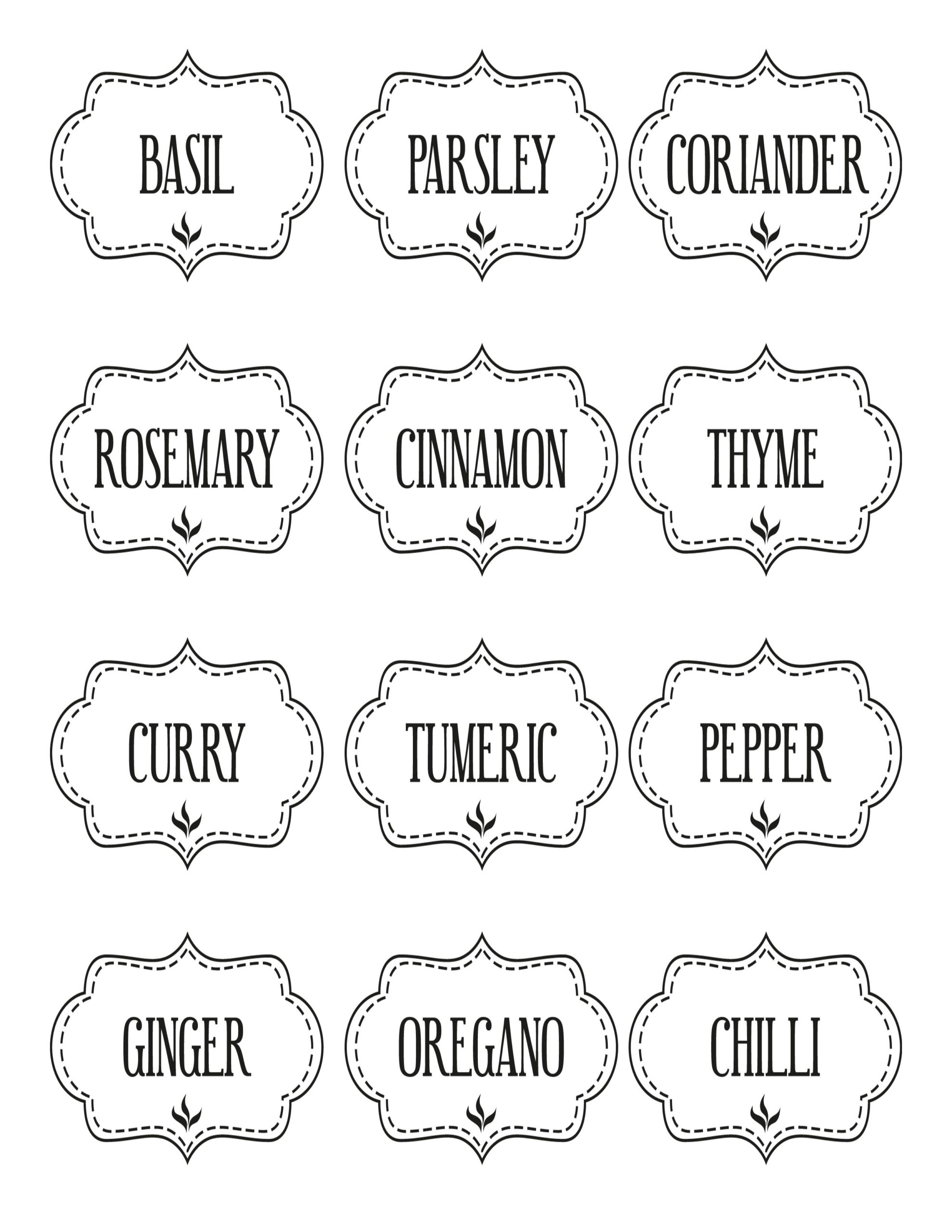 Free Printable Kitchen Spice Labels - The Graffical Muse with regard to Free Printable Spice Labels